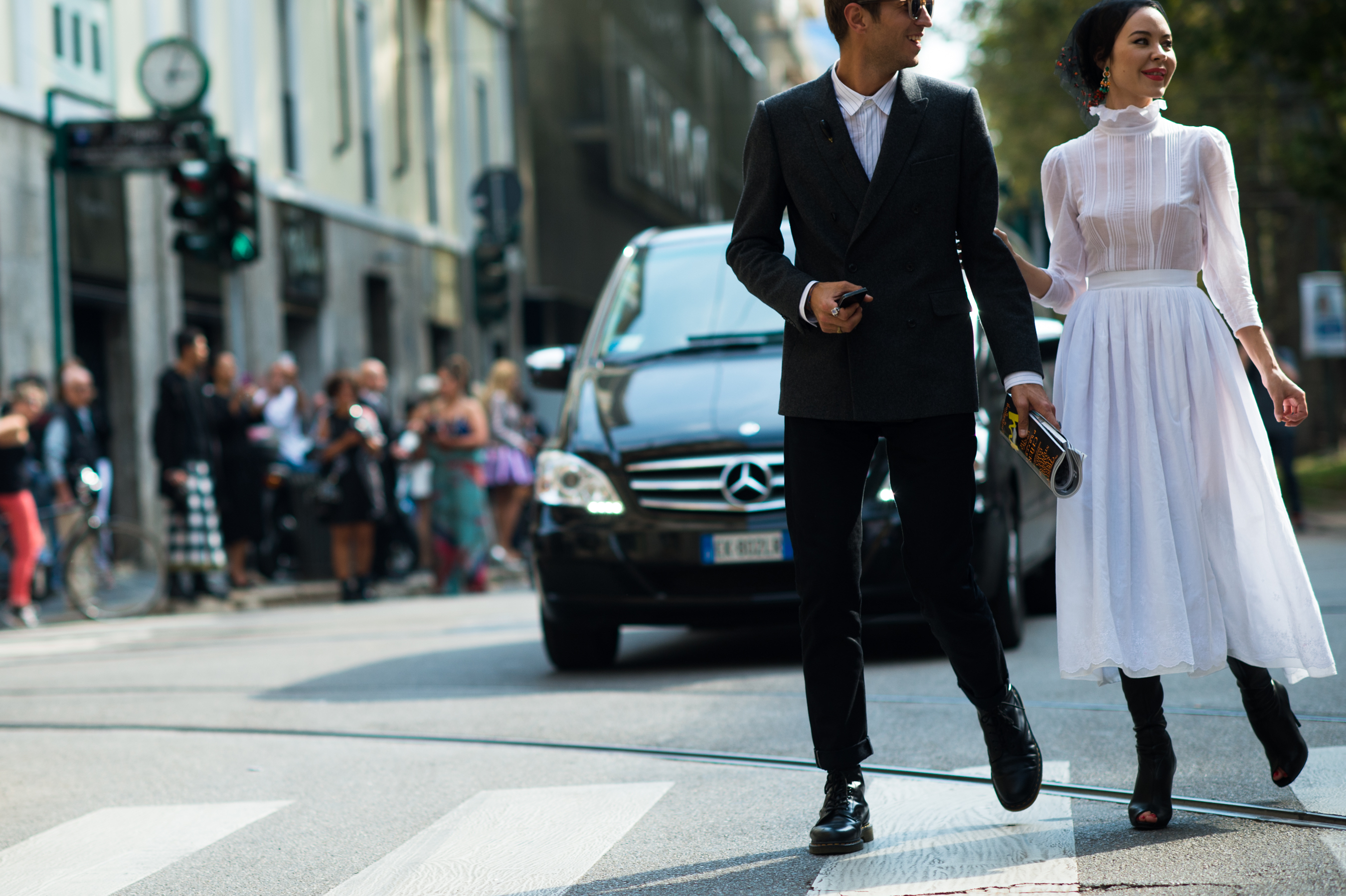 Russian man and woman in Italy