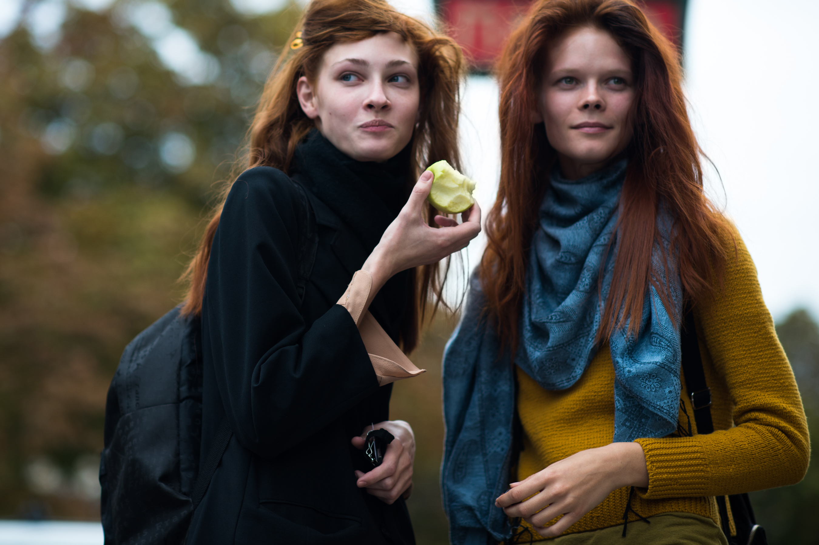 Two redhead models after Haider Ackermann