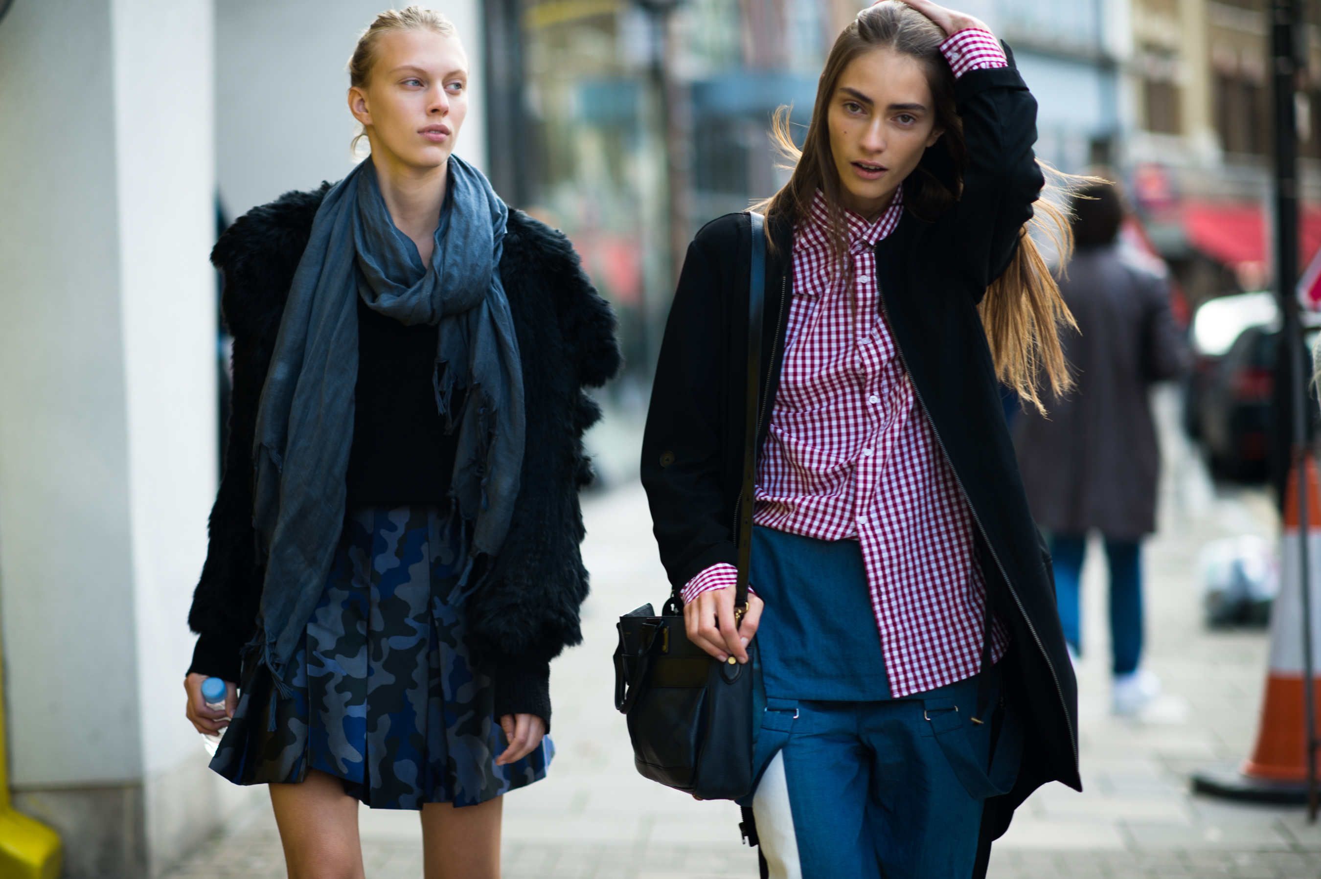 American and French models on the street