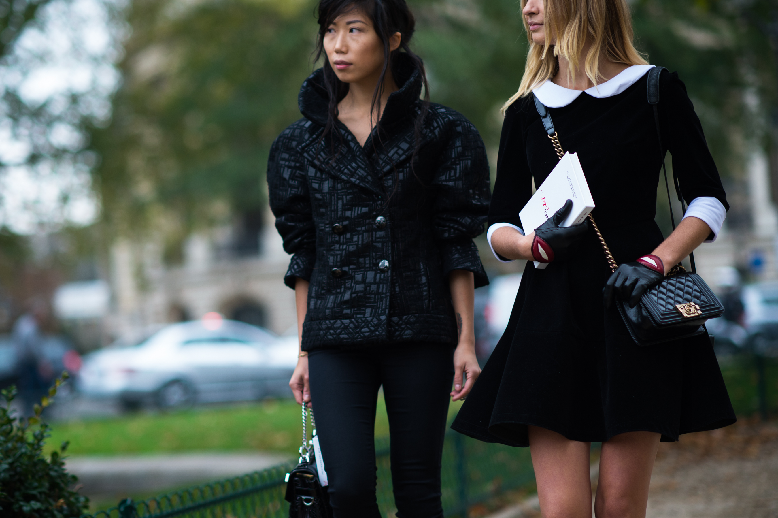 Two russian editors wearing all black