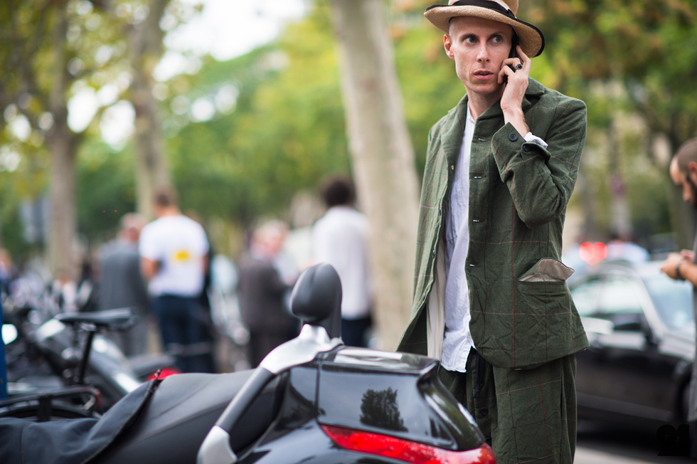 Italian man wearing green Paul Harnden