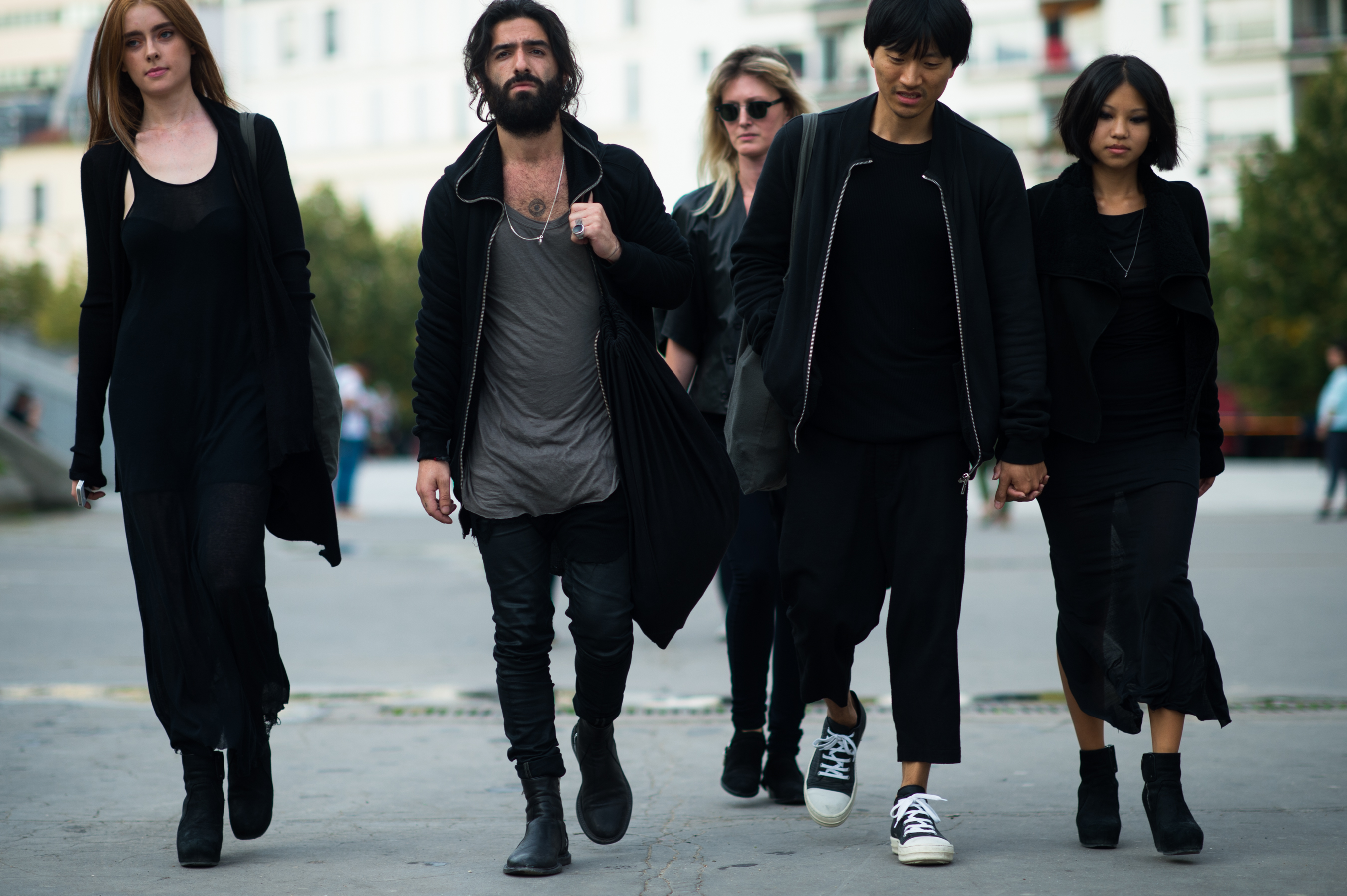 Group of people wearing all black