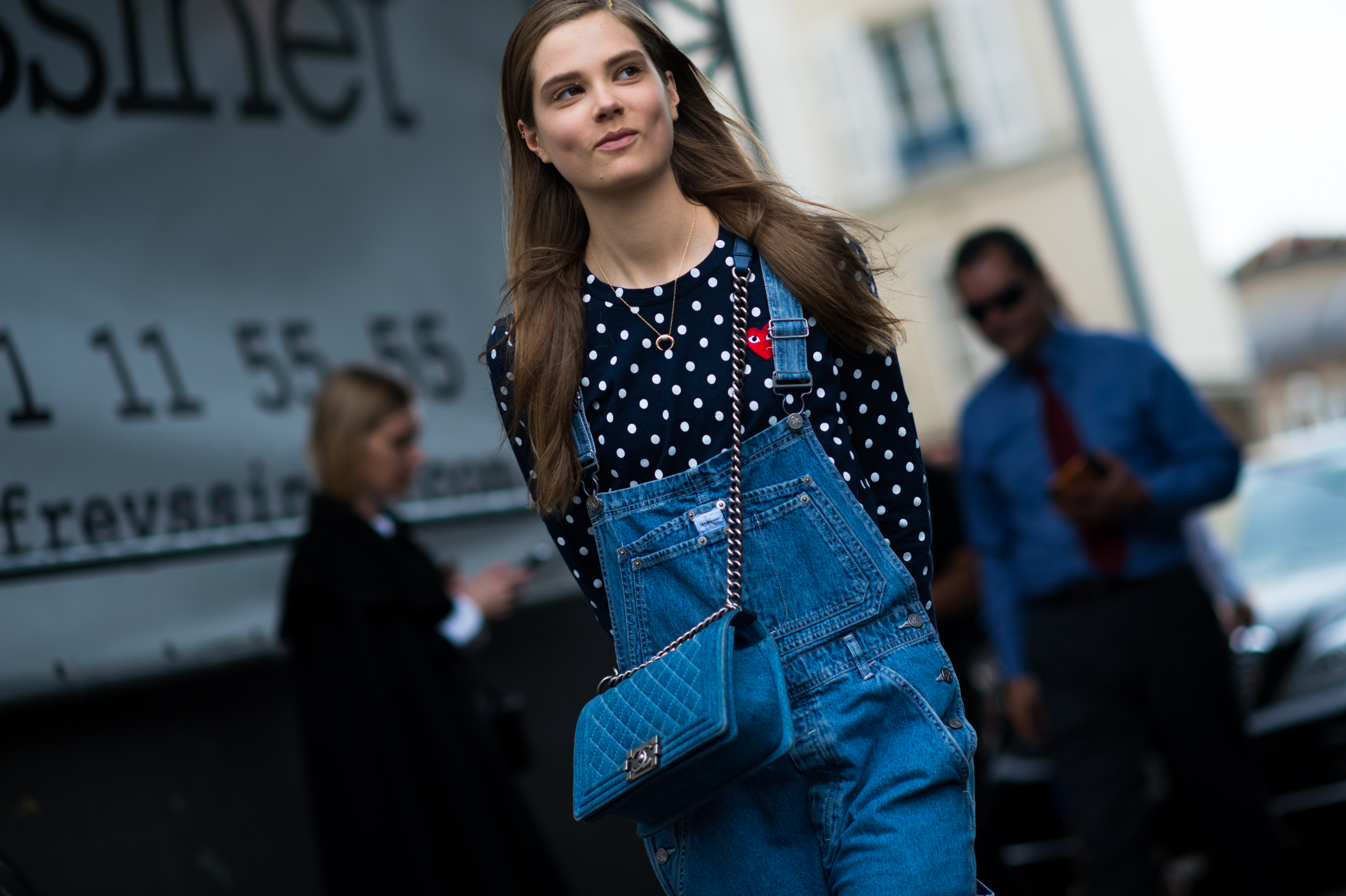 Dutch model wearing all denim