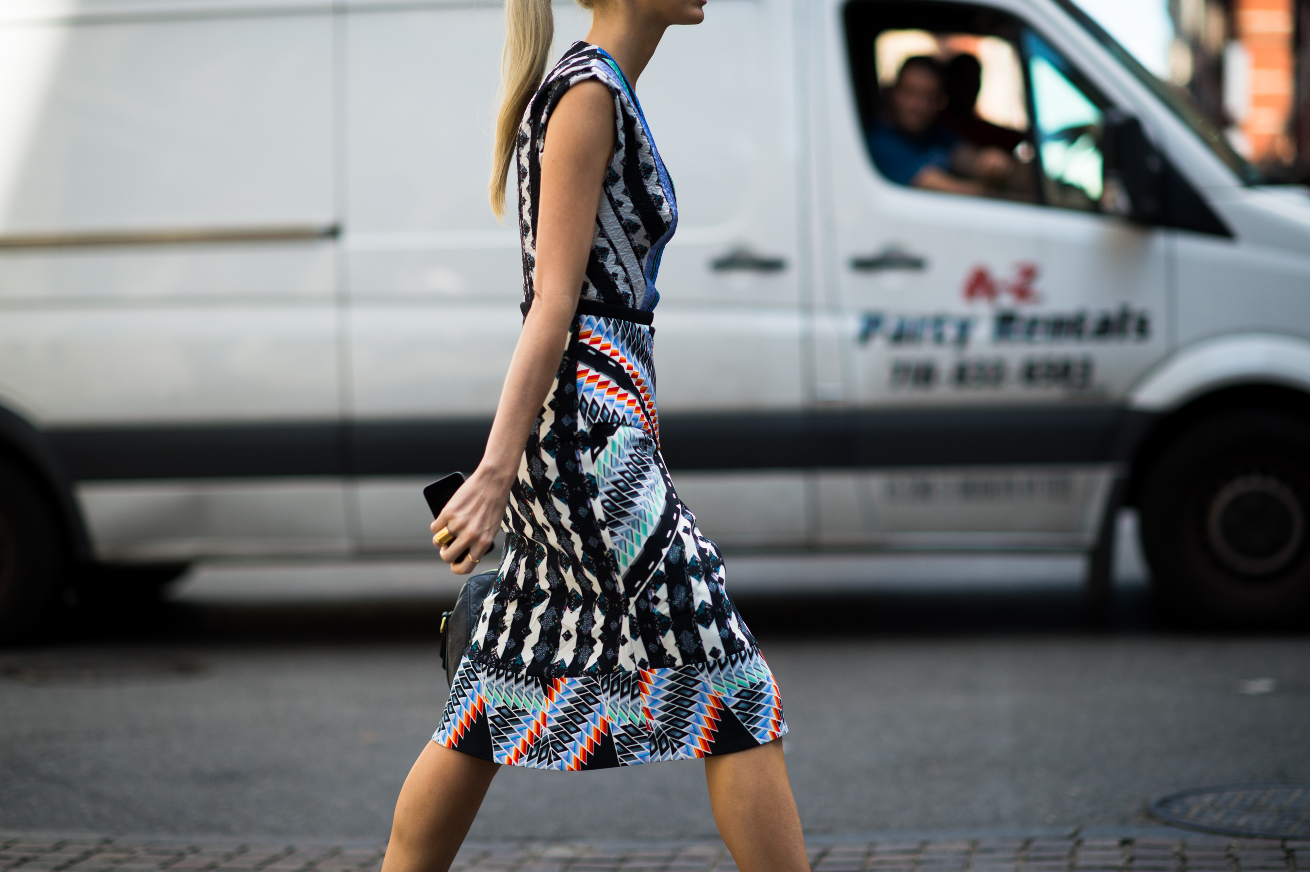 The Editorialist editor wearing print dress