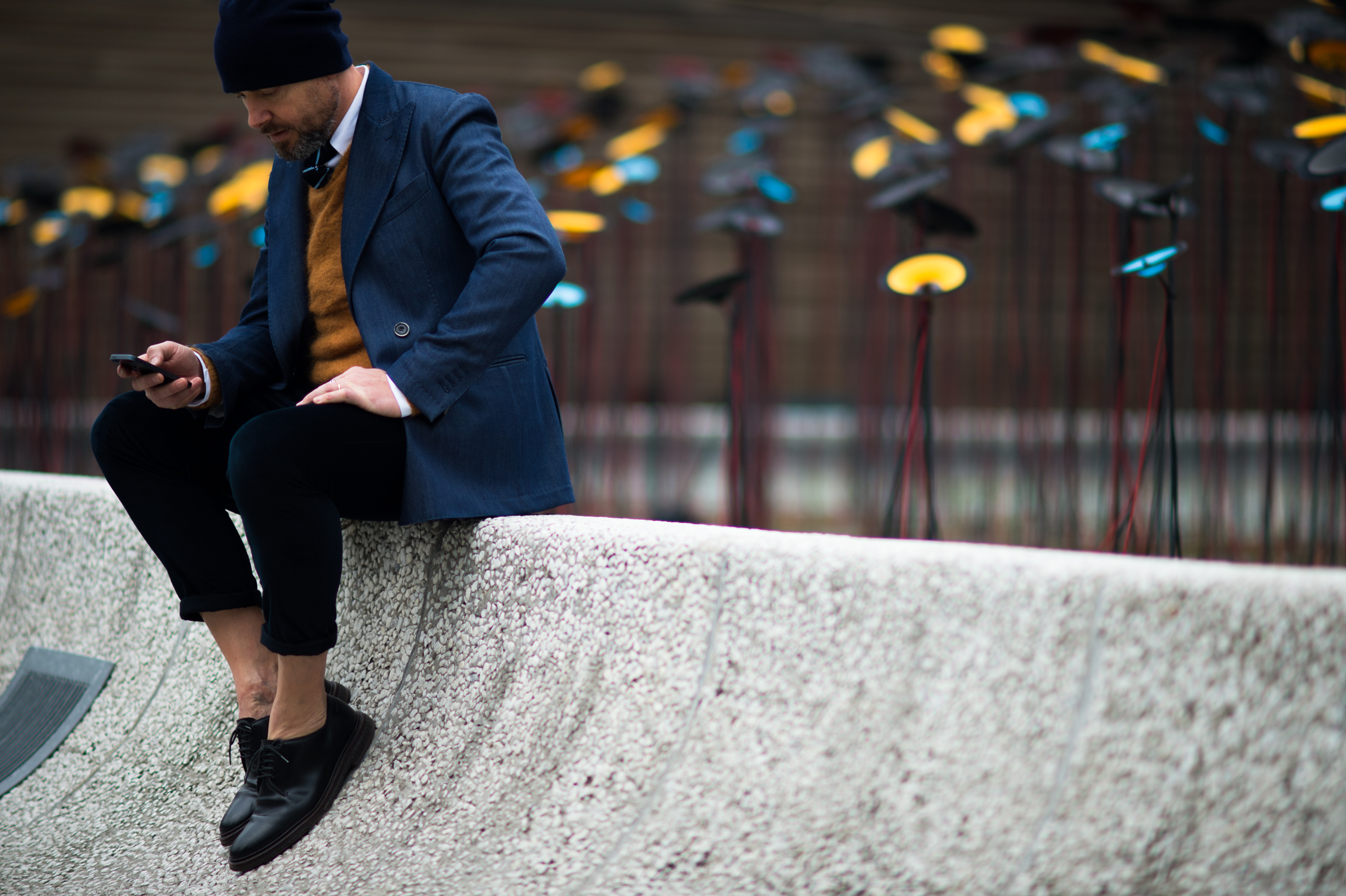 Man wearing suit at Pitti Immagine Uomo 85