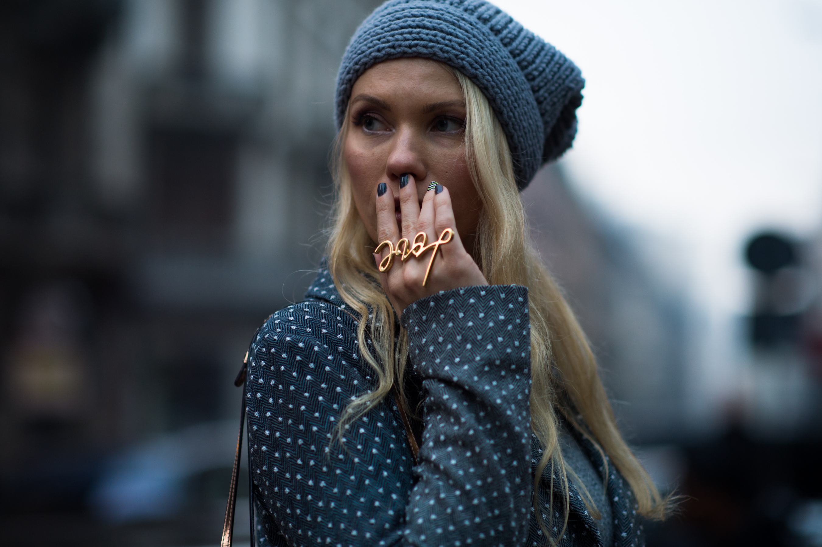 Russian girl wearing Lanvin Love Ring