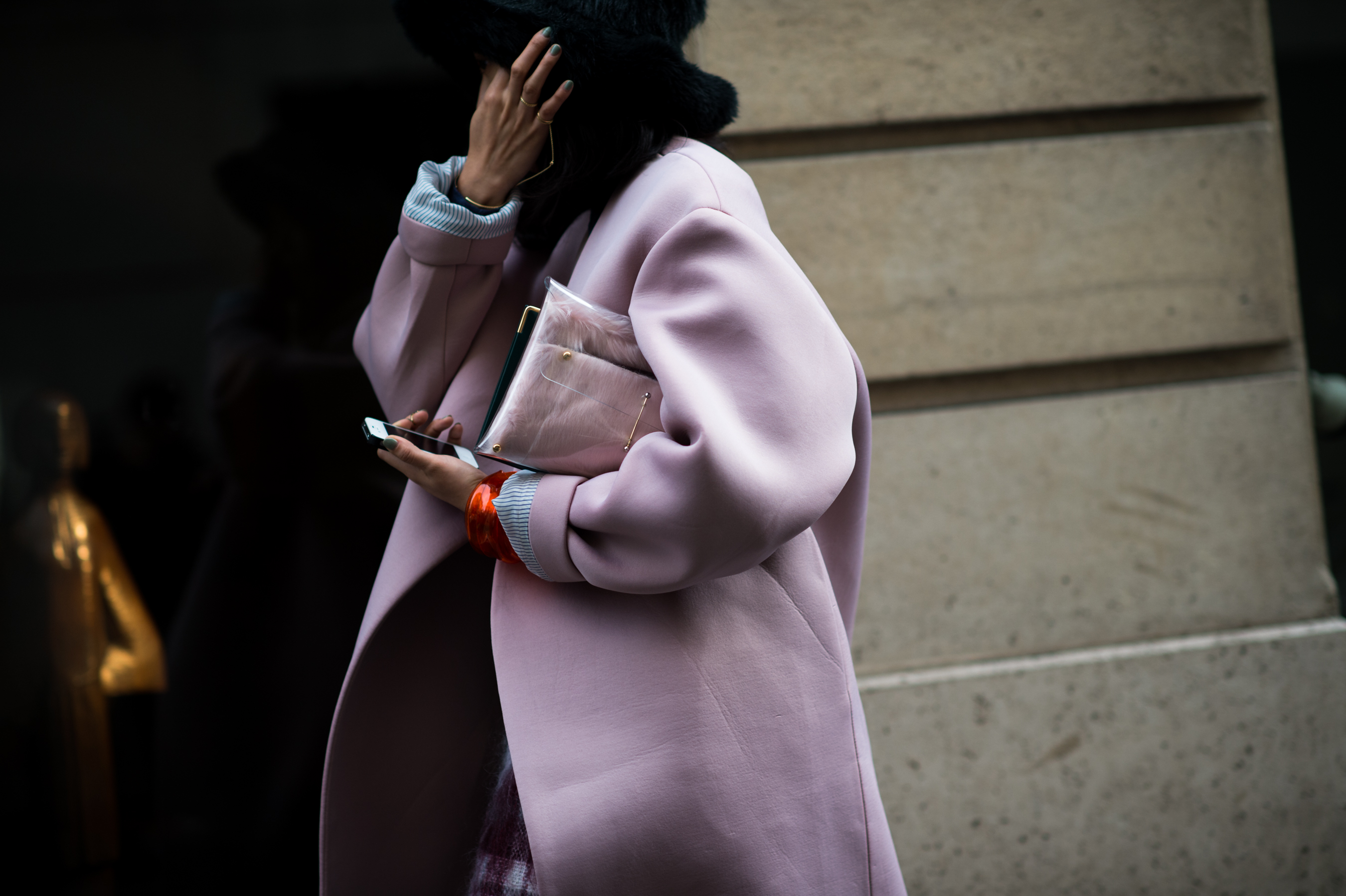 Chinese editor wearing pink coat