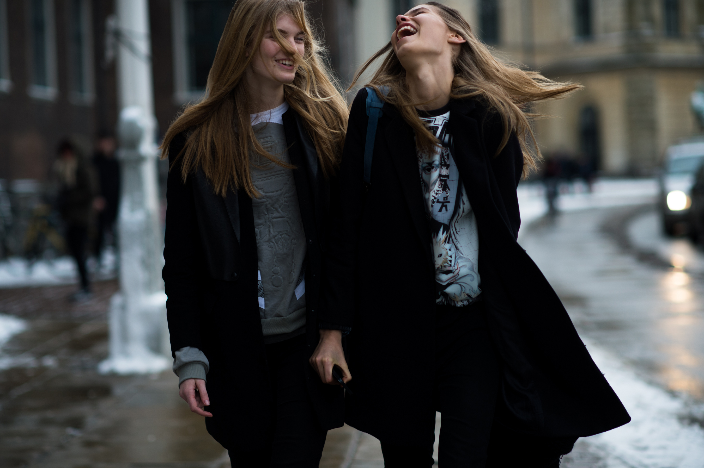 Danish models laughing after Mads Nørgaard
