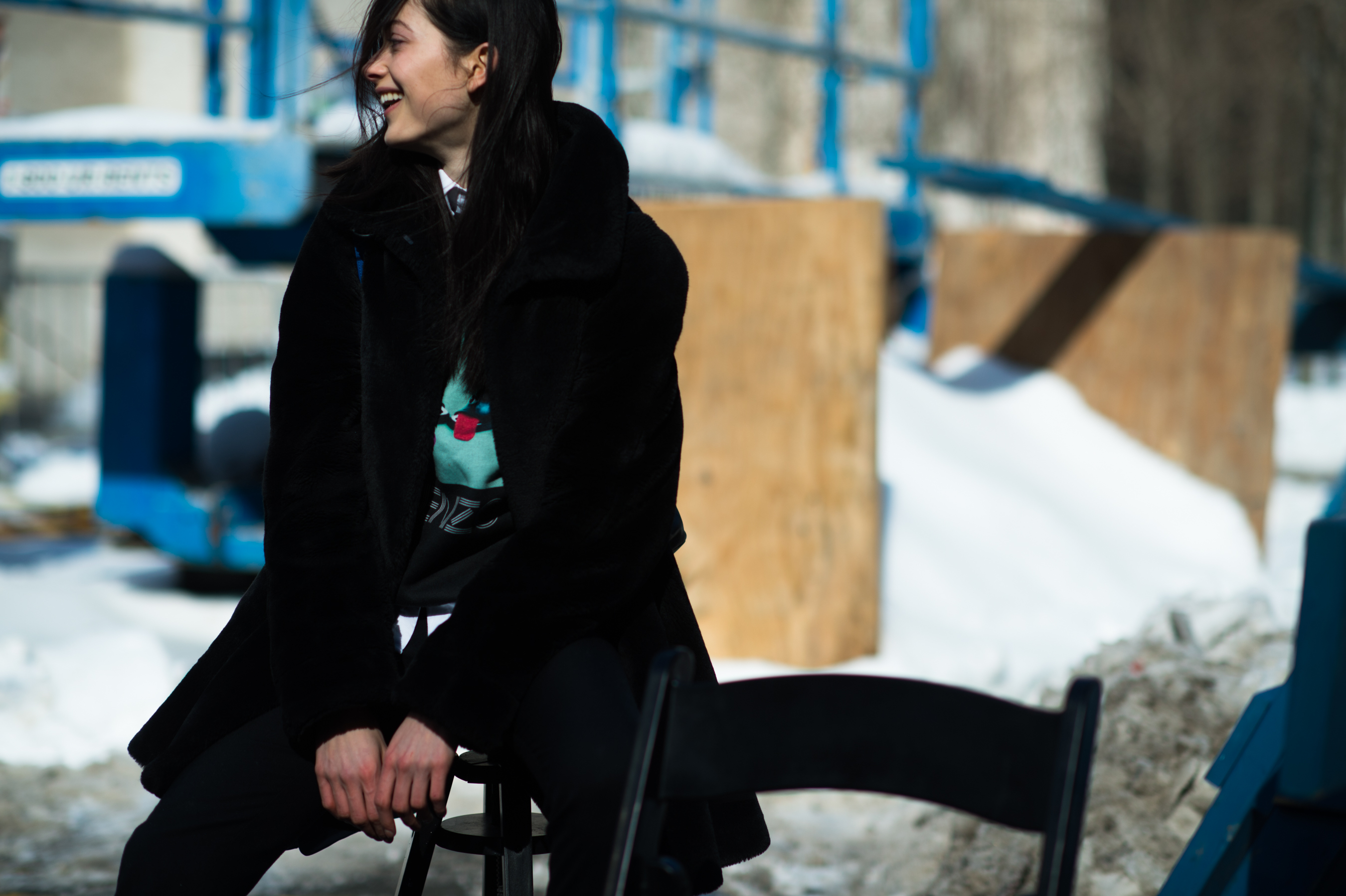 German model wearing Kenzo in NYC
