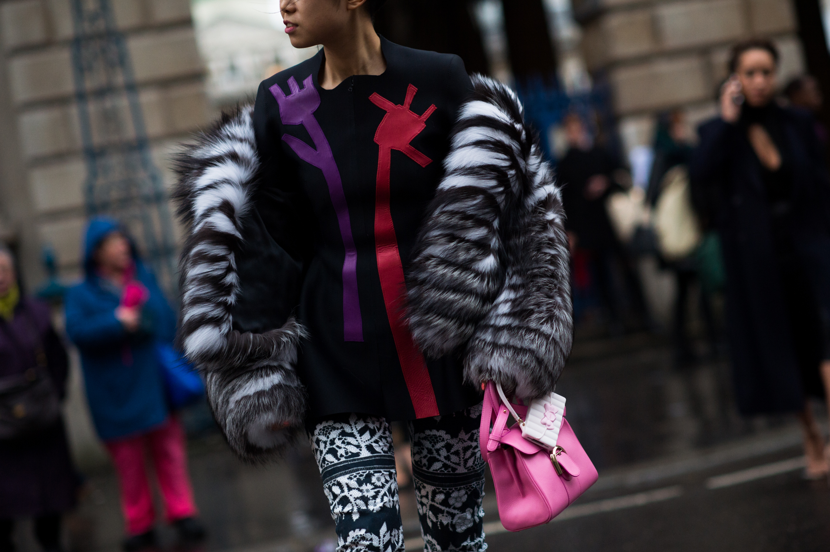 Chinese Elle editor wearing fur in England
