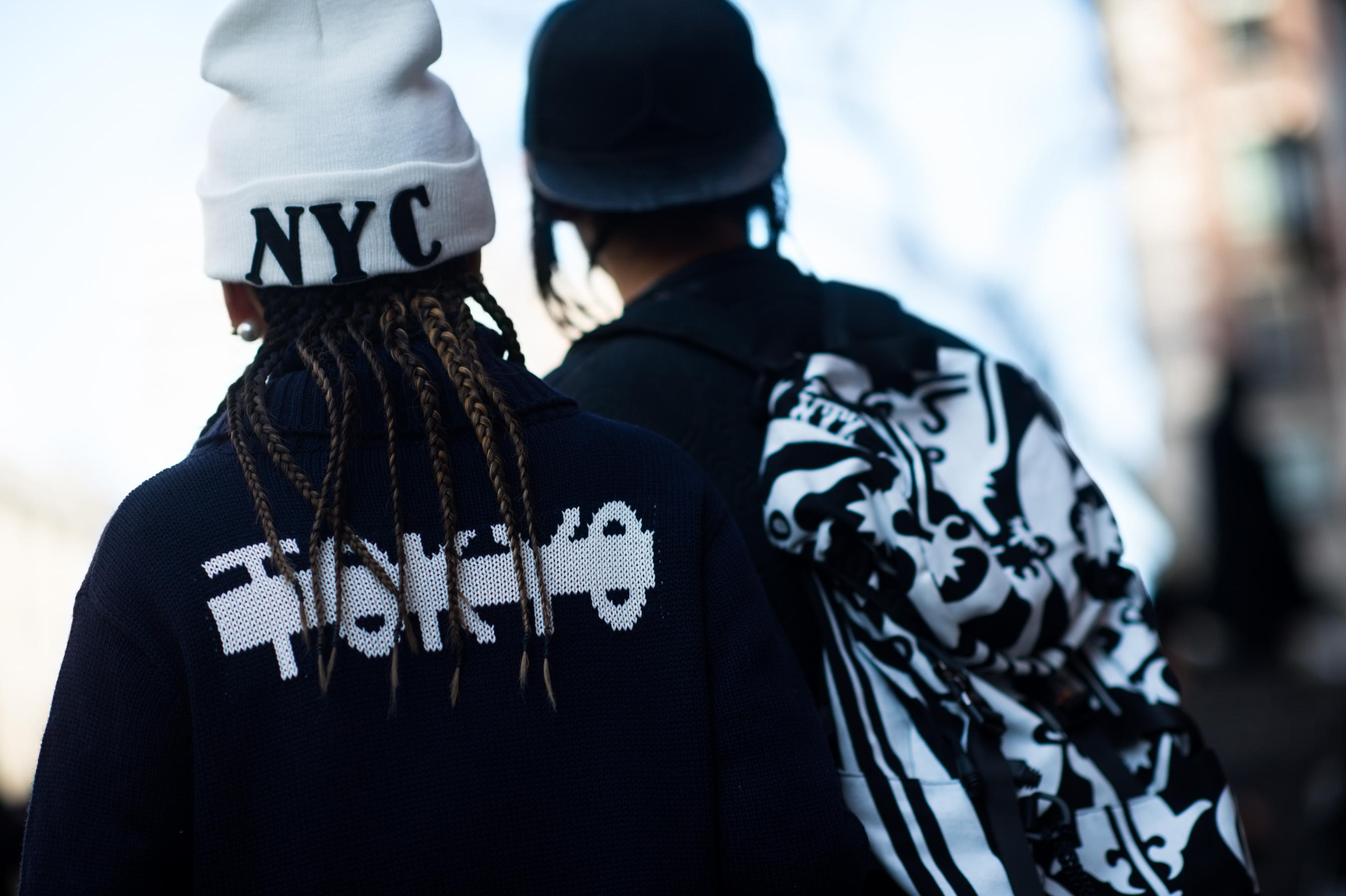 Japanese couple wearing NYC Tokyo clothes