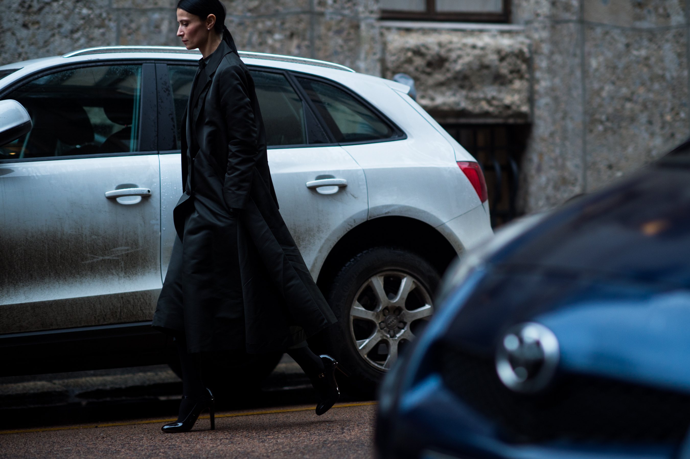 Ukrainian woman wearing all black