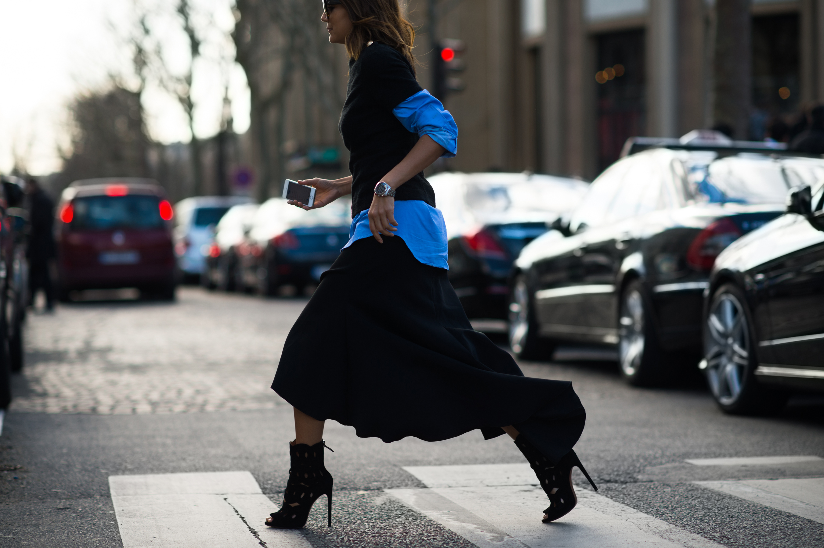 Australian editor crossing the street