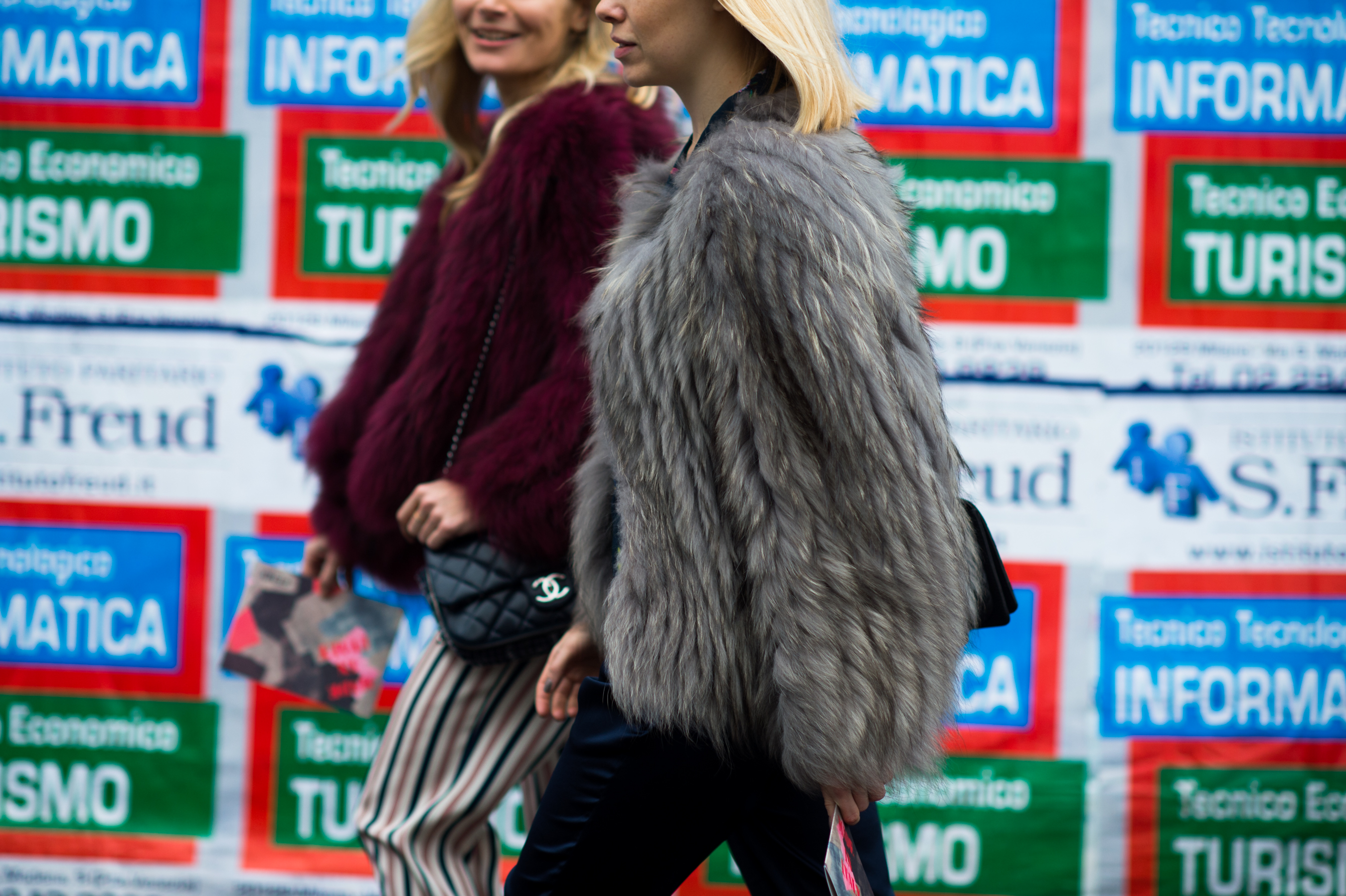 Elle Denmark editors wearing fur jackets