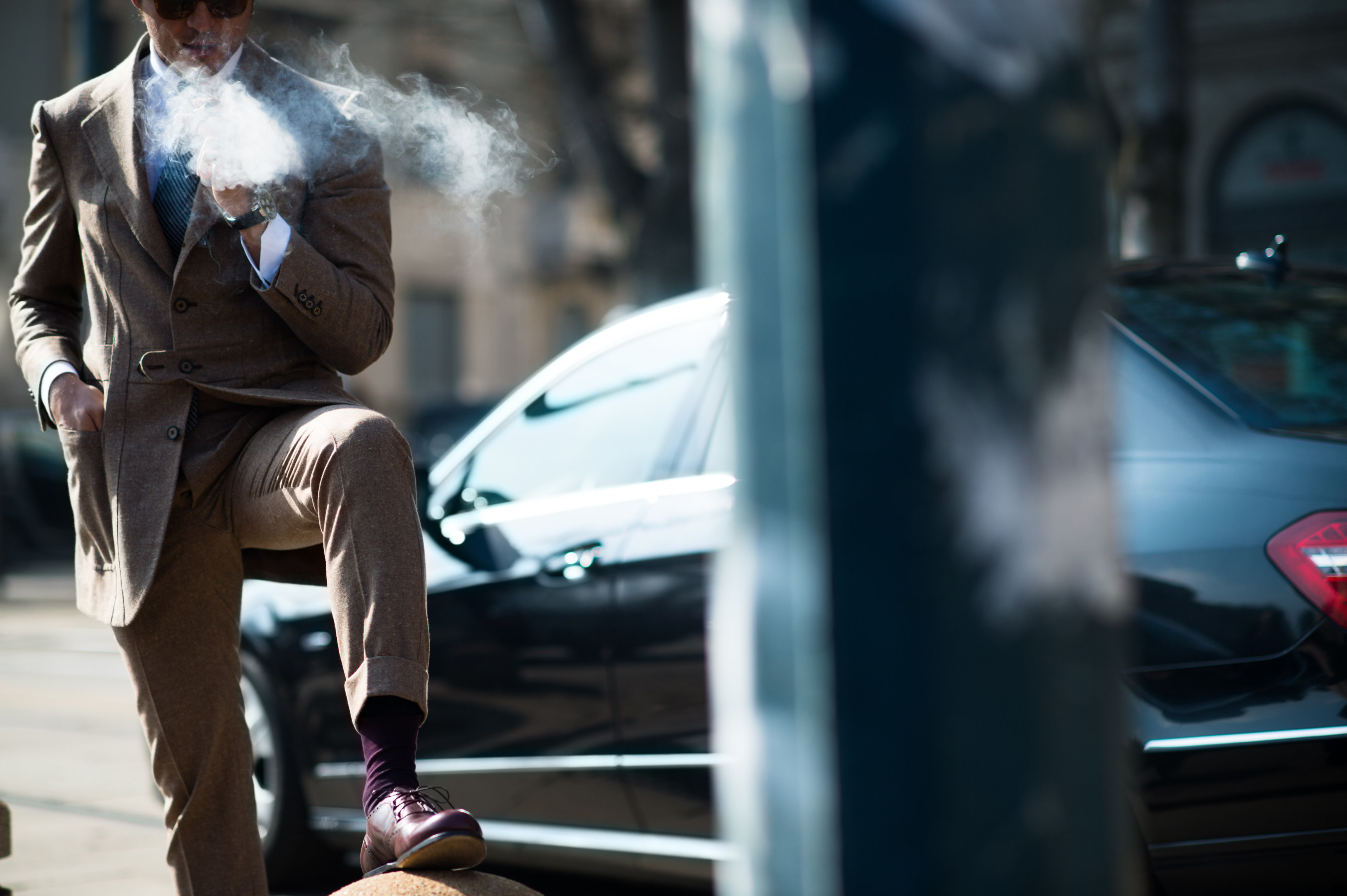 Italian man smoking a cigar