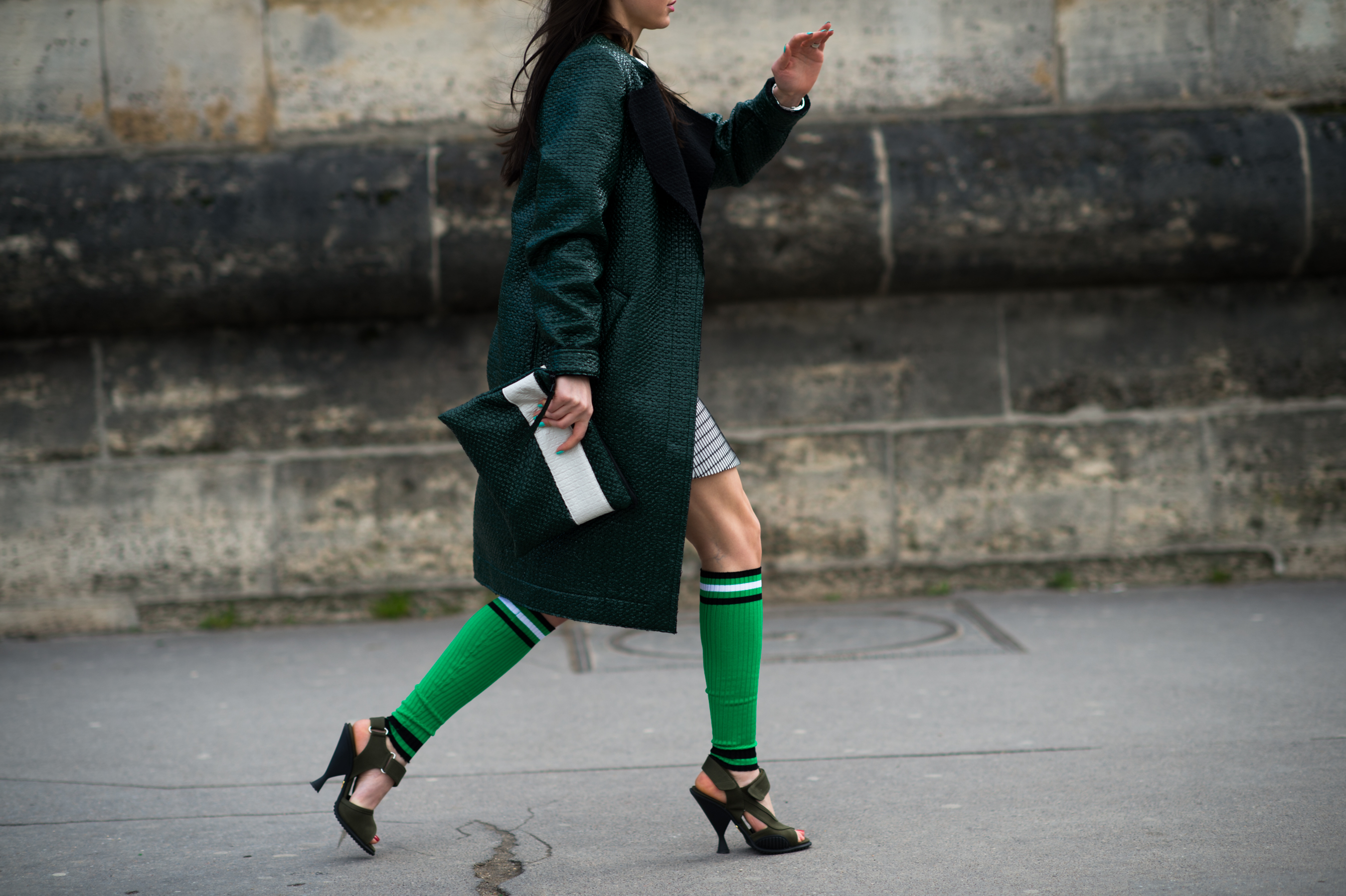 Ukrainian woman wearing green outfit