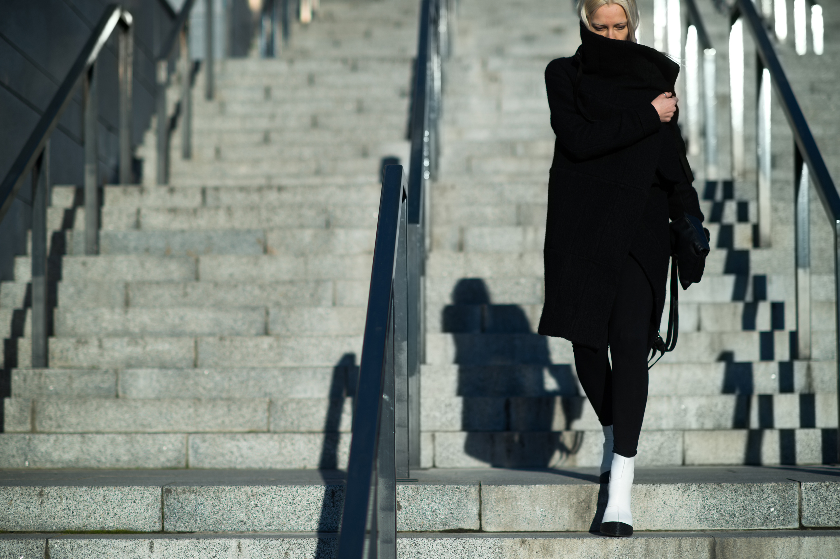 Ukrainian woman wearing black coat