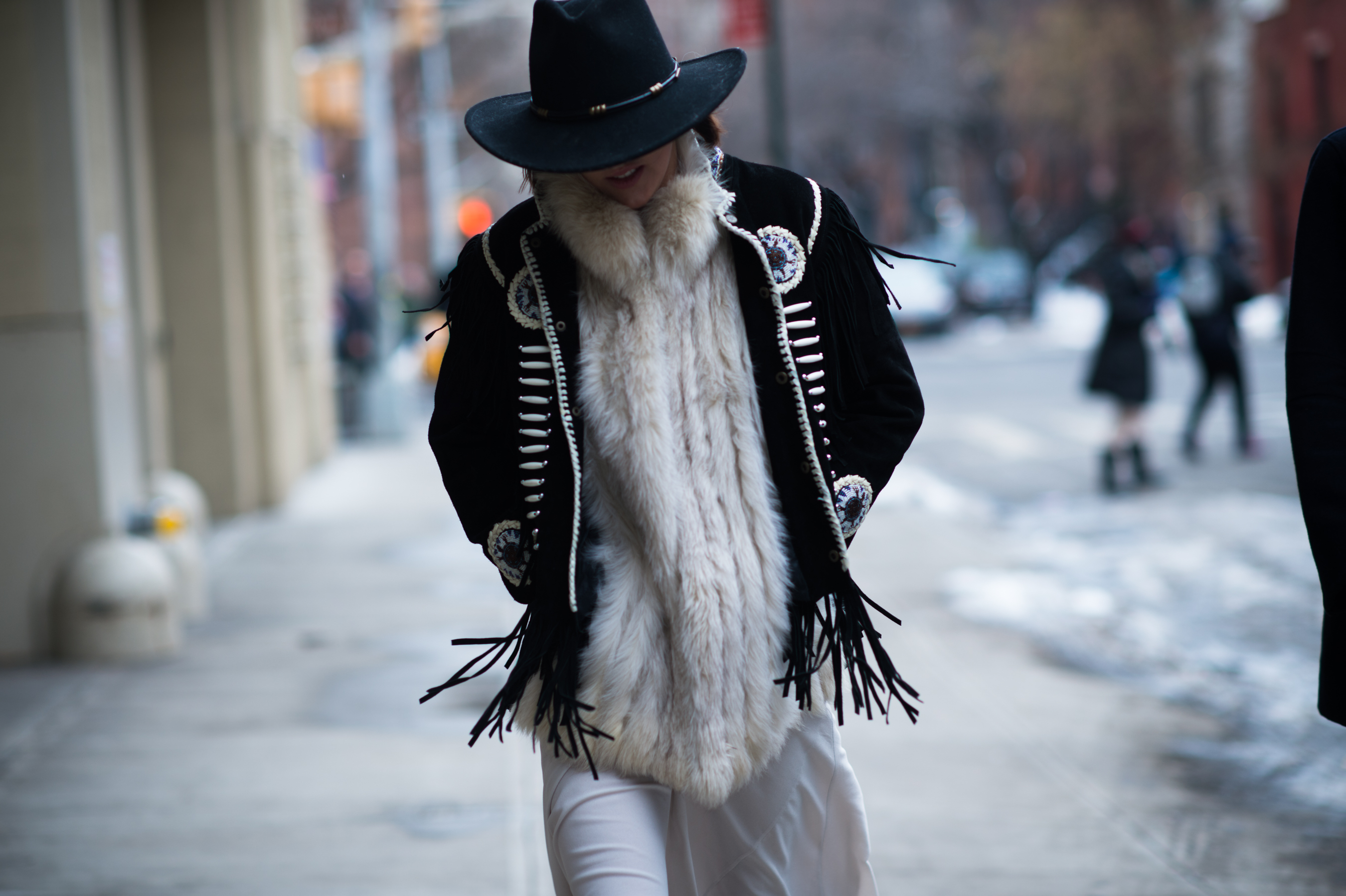 Model after DKNY fashion show