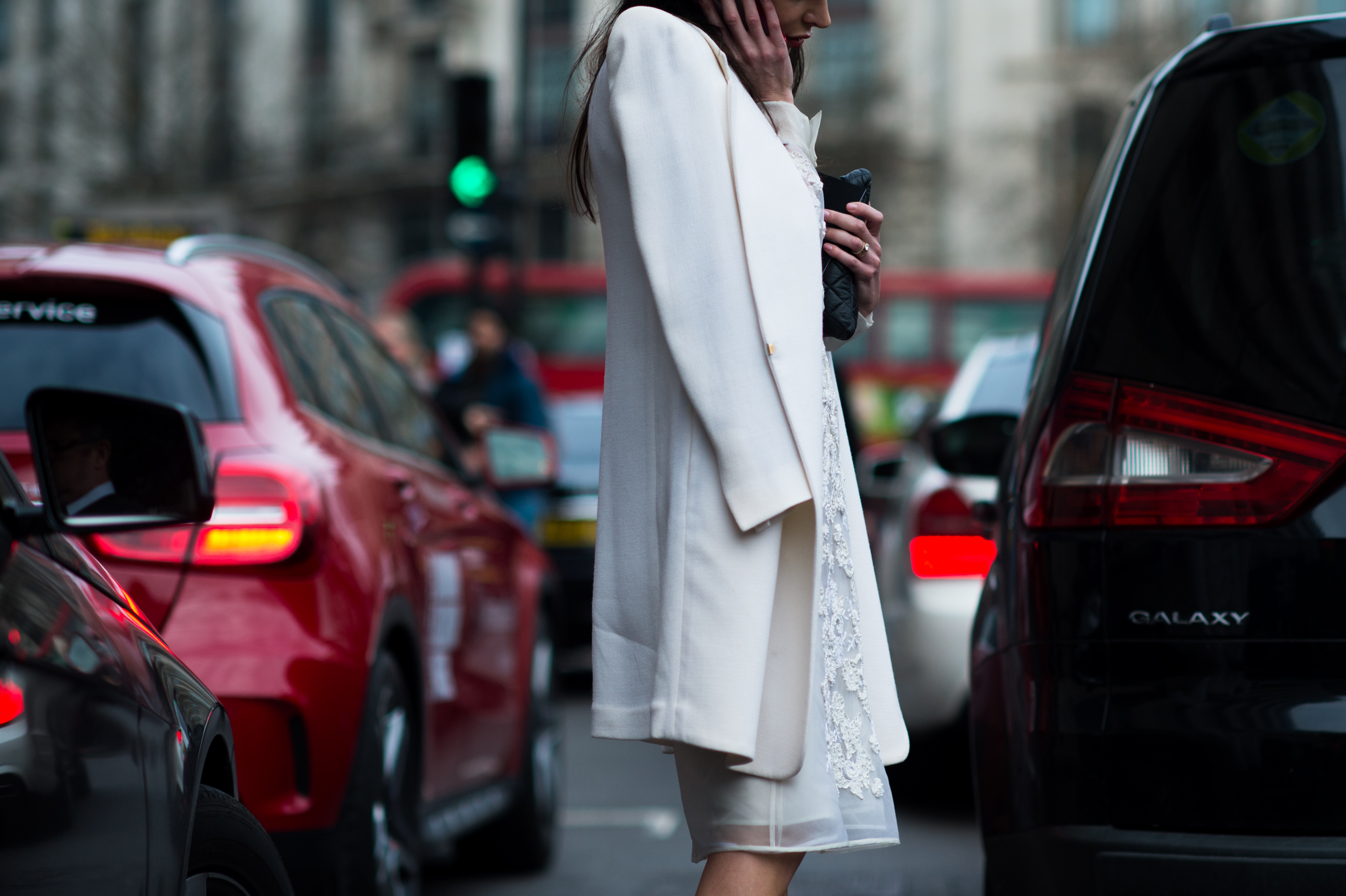 Stylist wearing all white in England