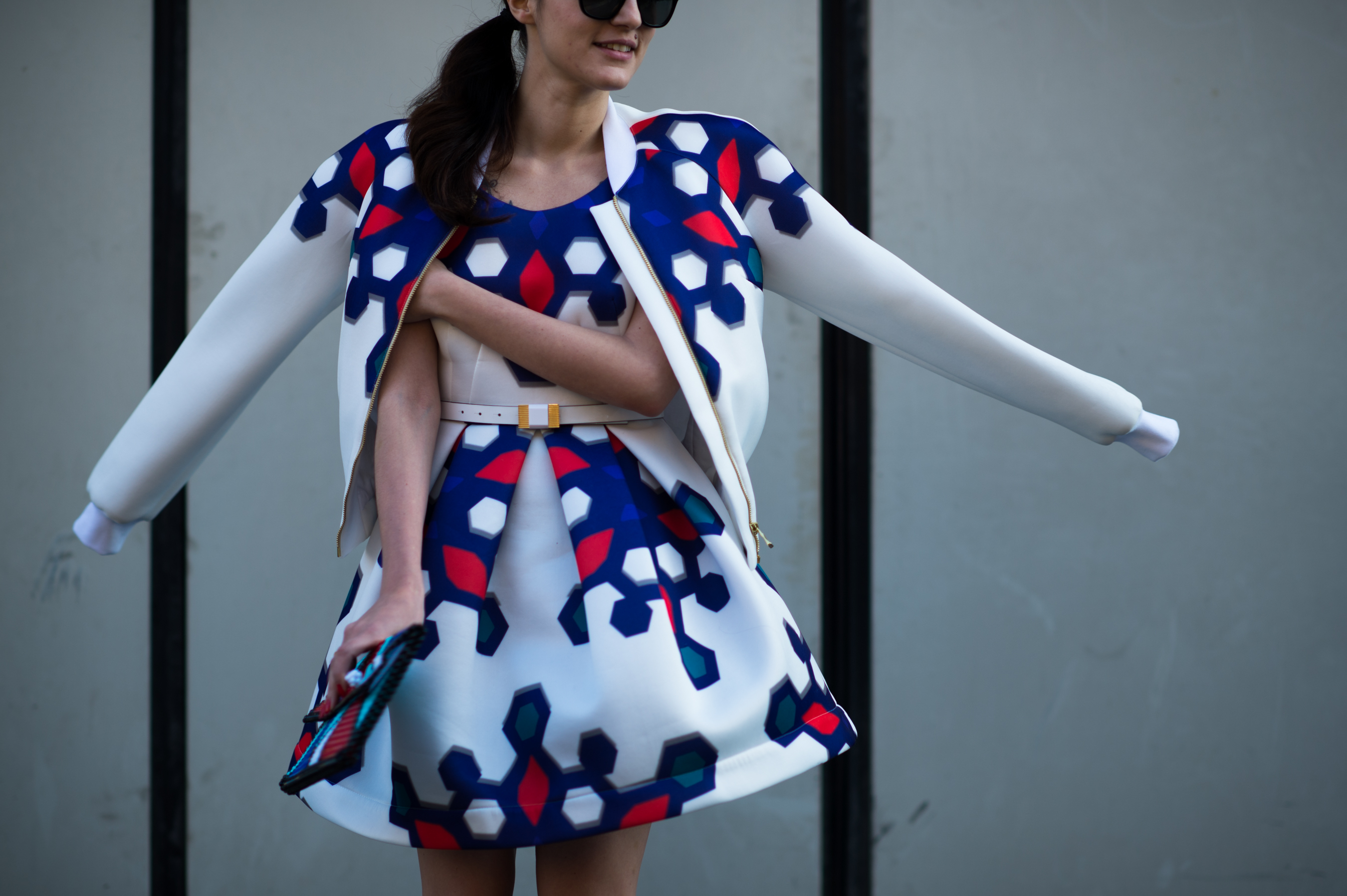 Italian blogger wearing her own designs