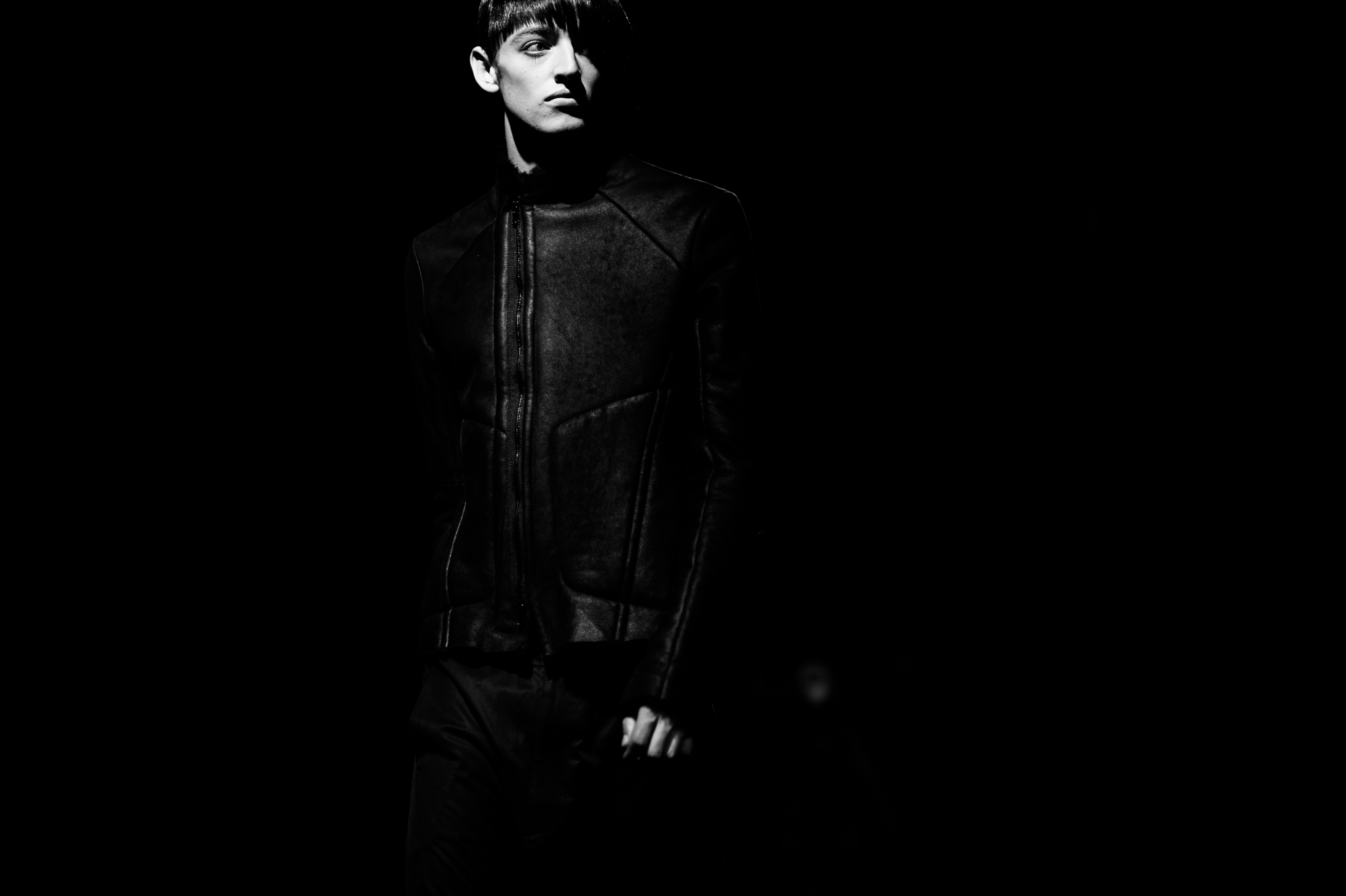 Male model Ben Waters on runway