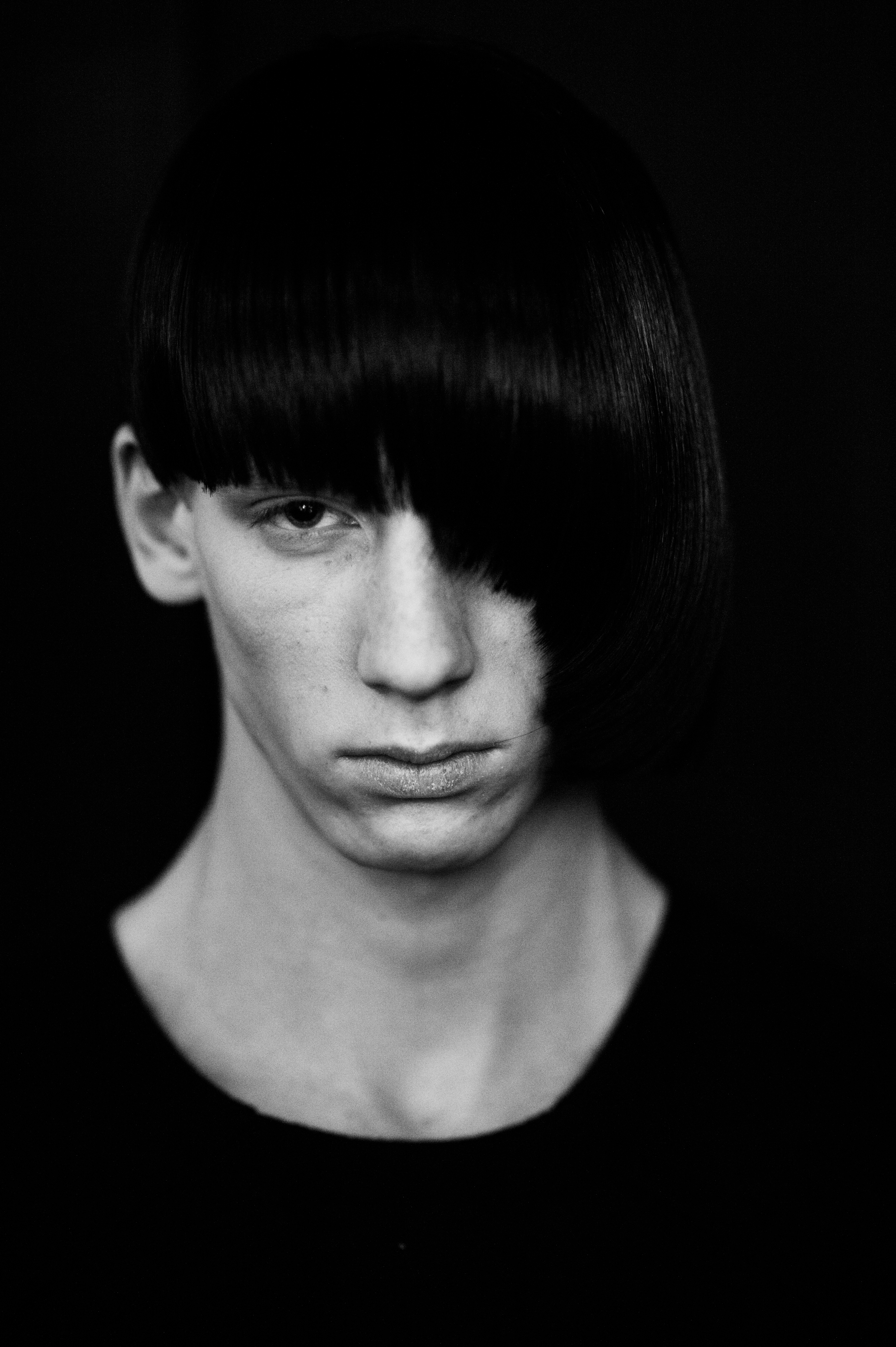 Male model portrait before show
