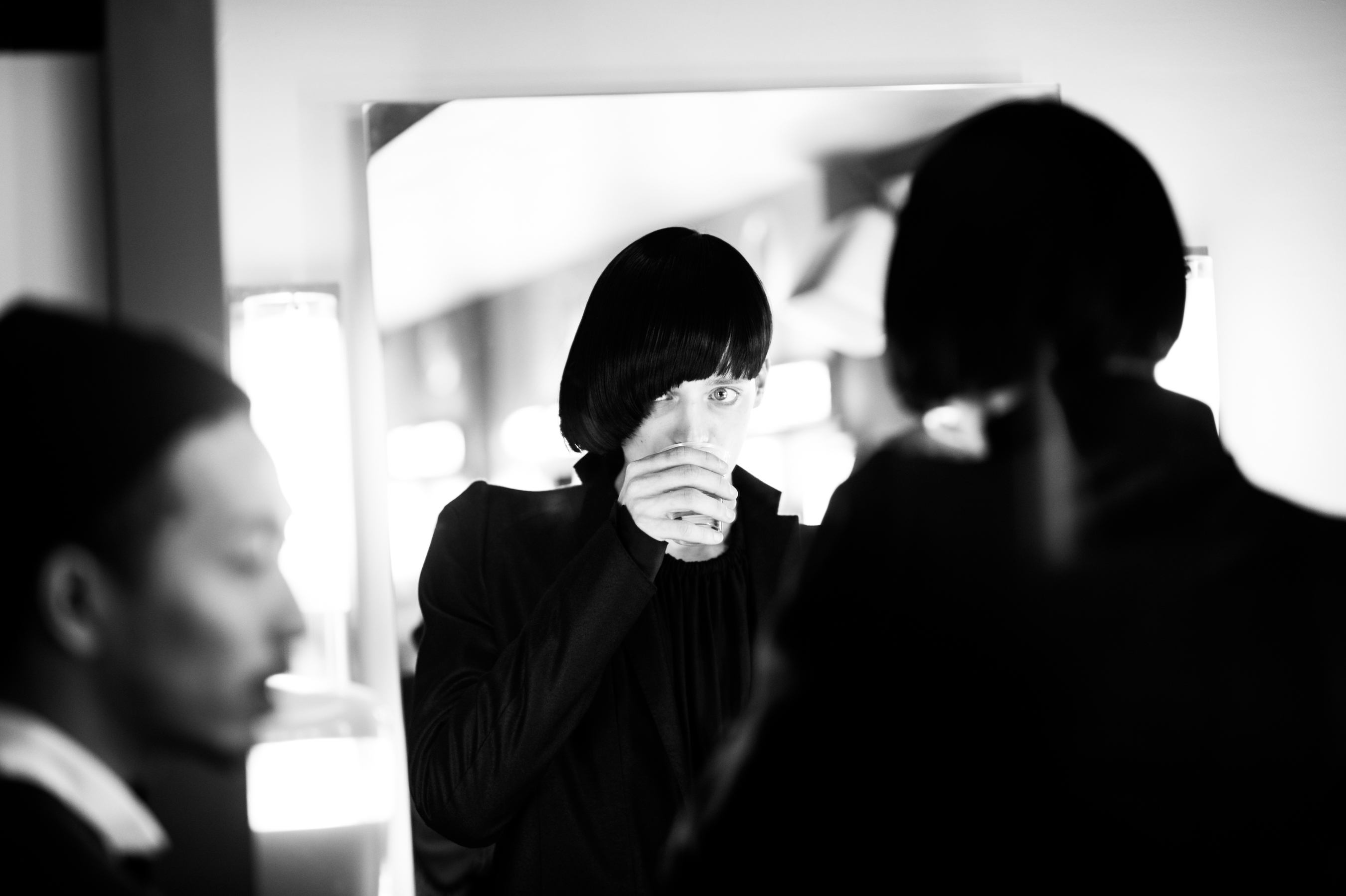 Male model Corentin Renault before show