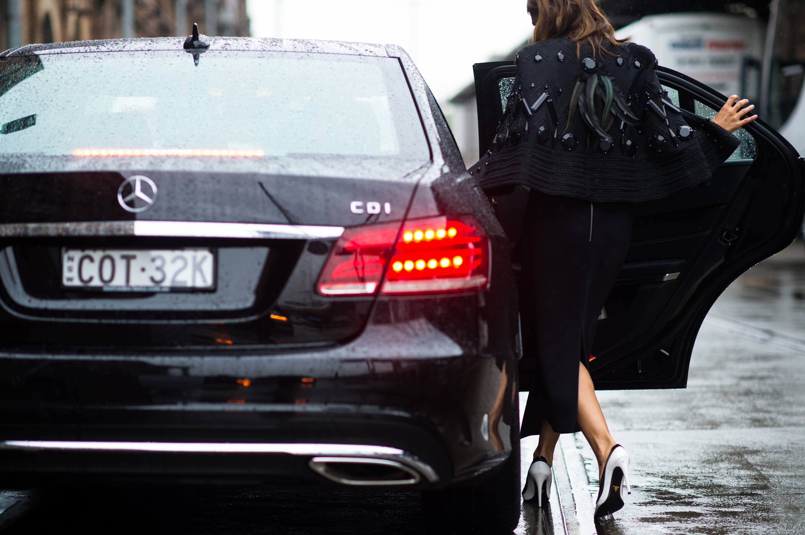 Australian editor getting into her car