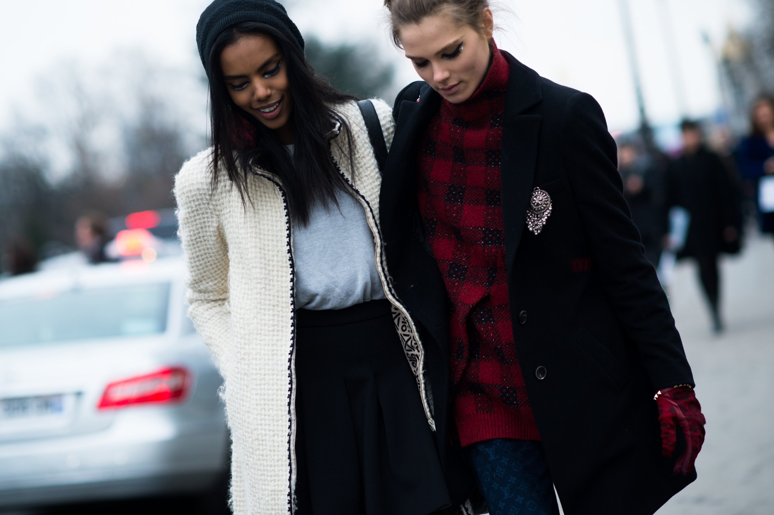 Canadian and Danish models after Chanel show