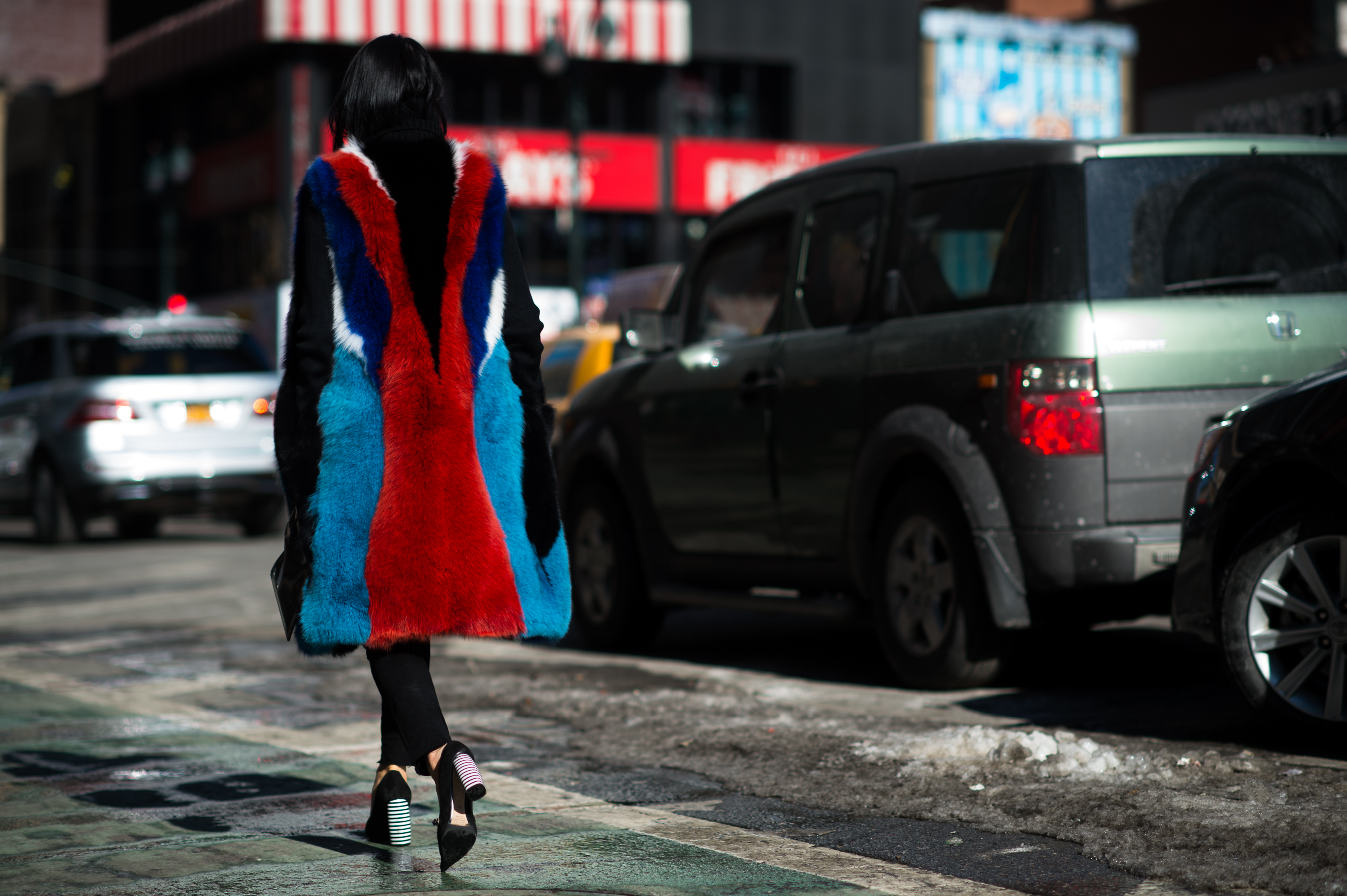 Lucky Magazine editor wearing fur