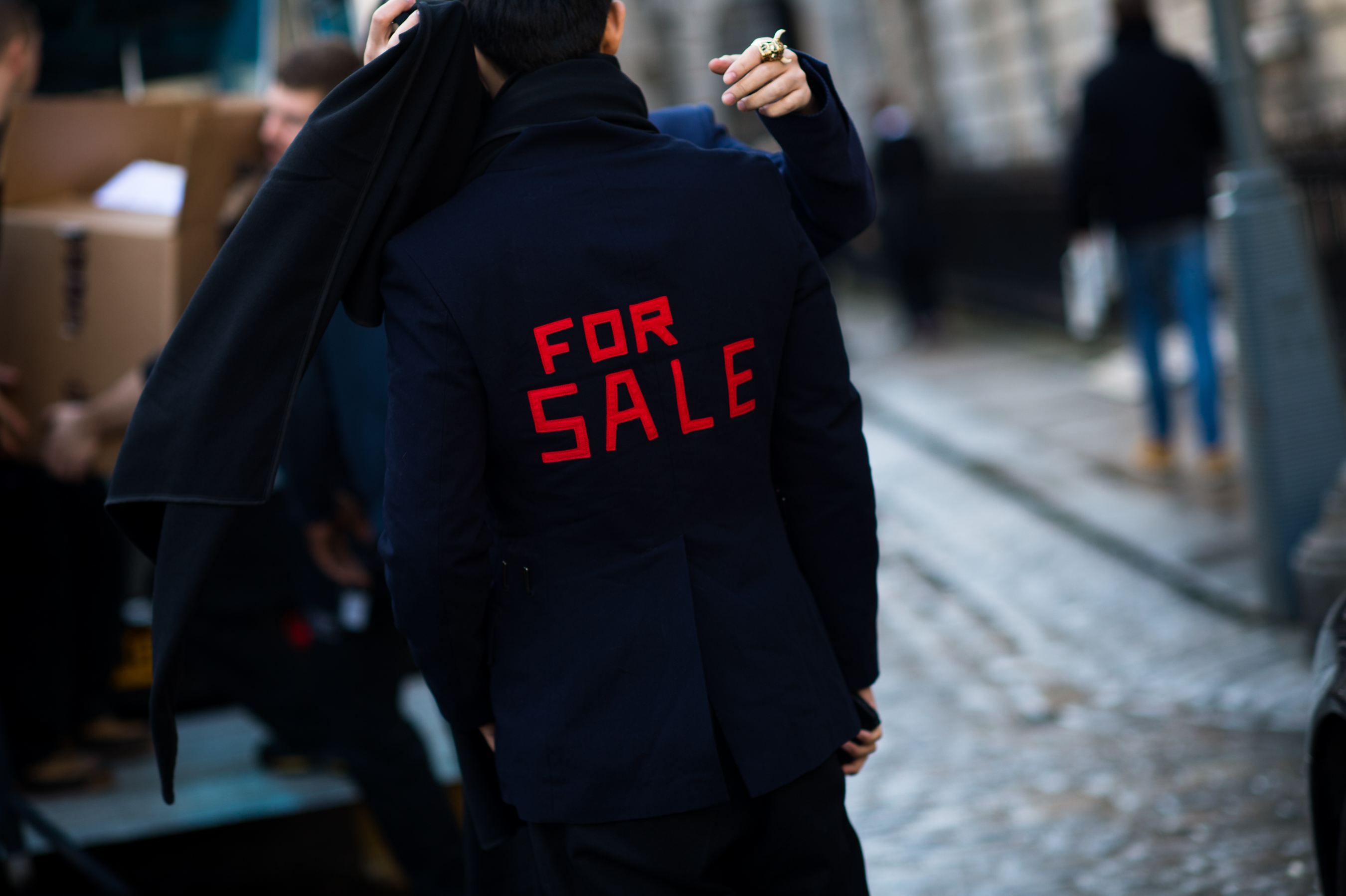 Man wearing Yohji Yamamoto FOR SALE jacket