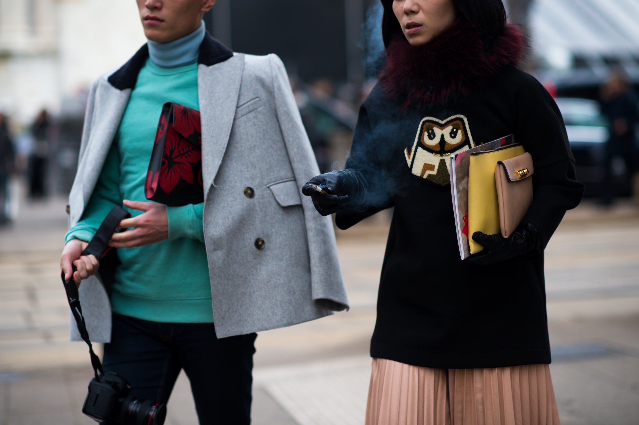 Asian man and woman in Italy