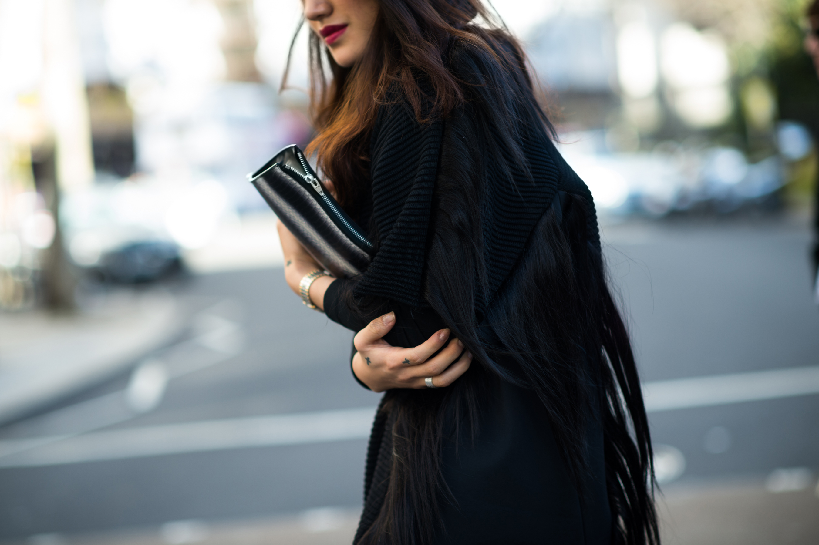 South Korean woman wearing all black
