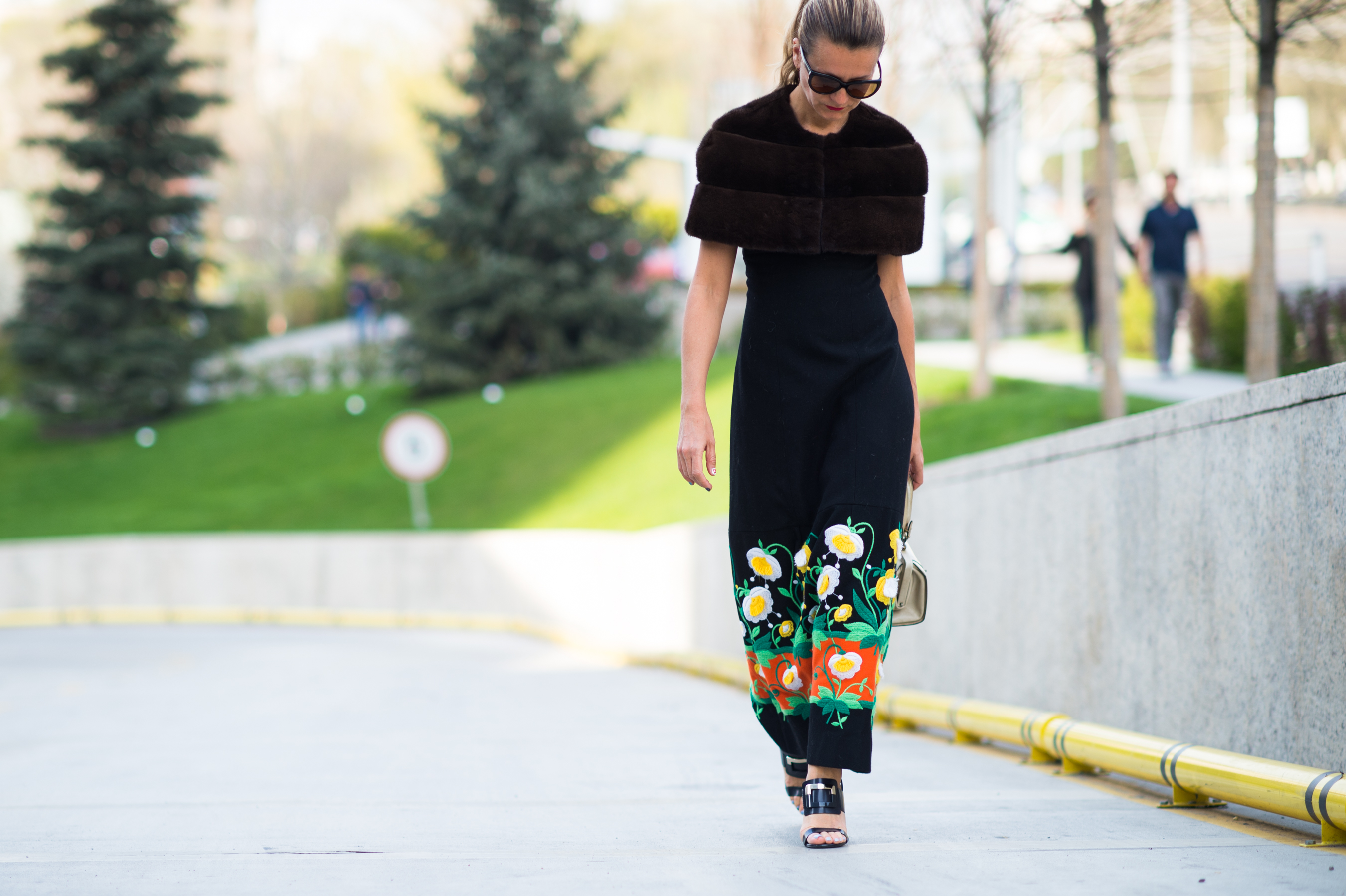Belgian stylist wearing vintage dress