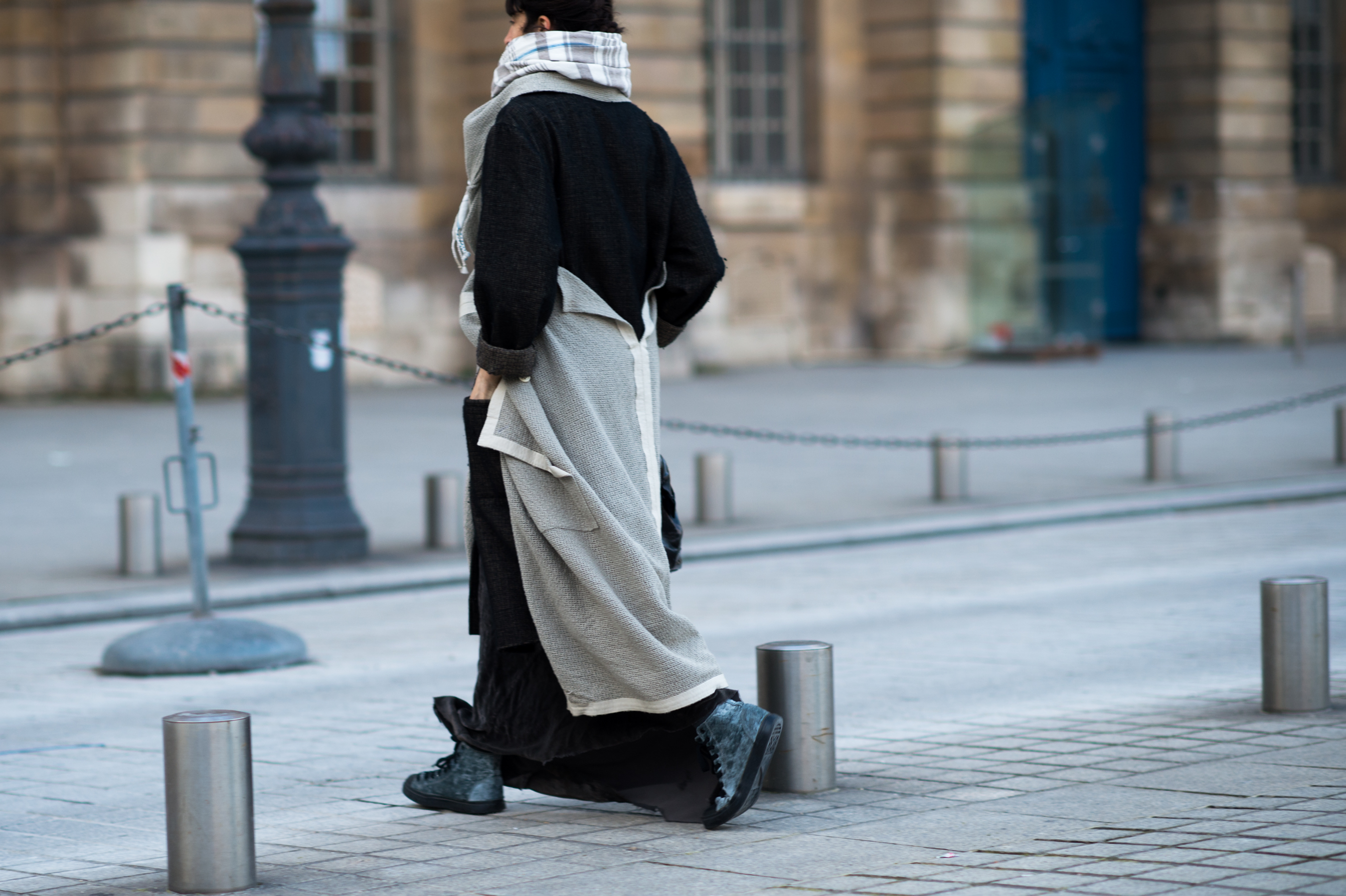 Woman wearing draped outfit