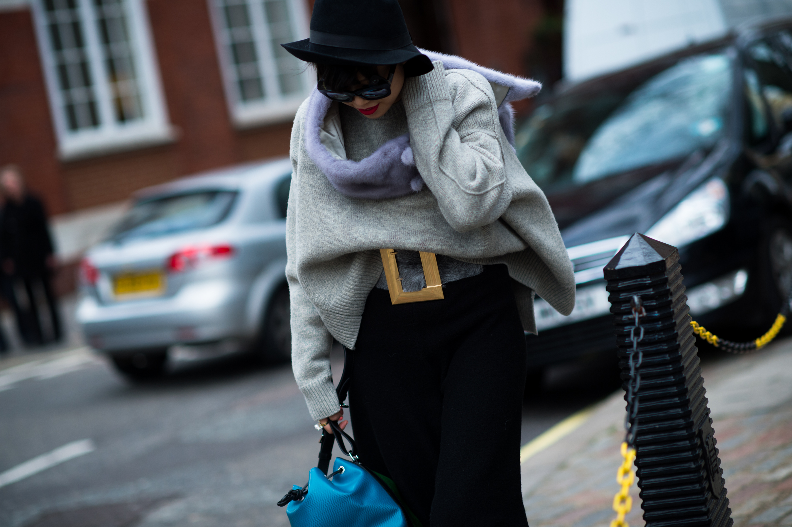 Elle China editor wearing grey jumper