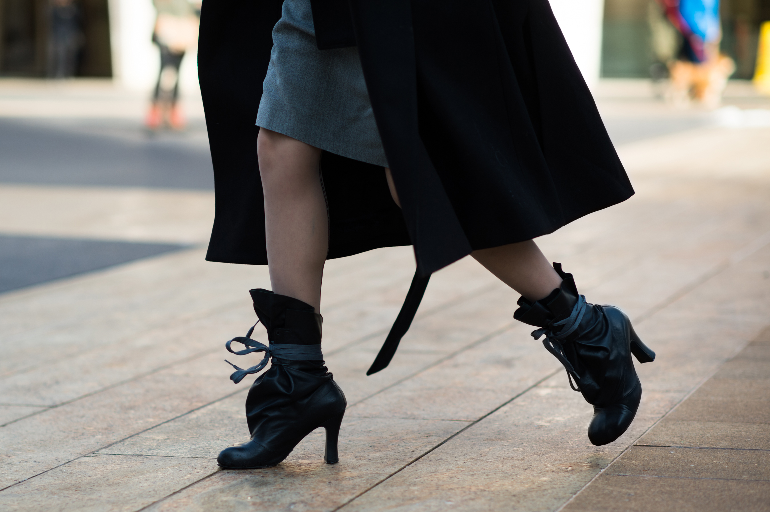 Woman wearing Vivienne Westwood boots