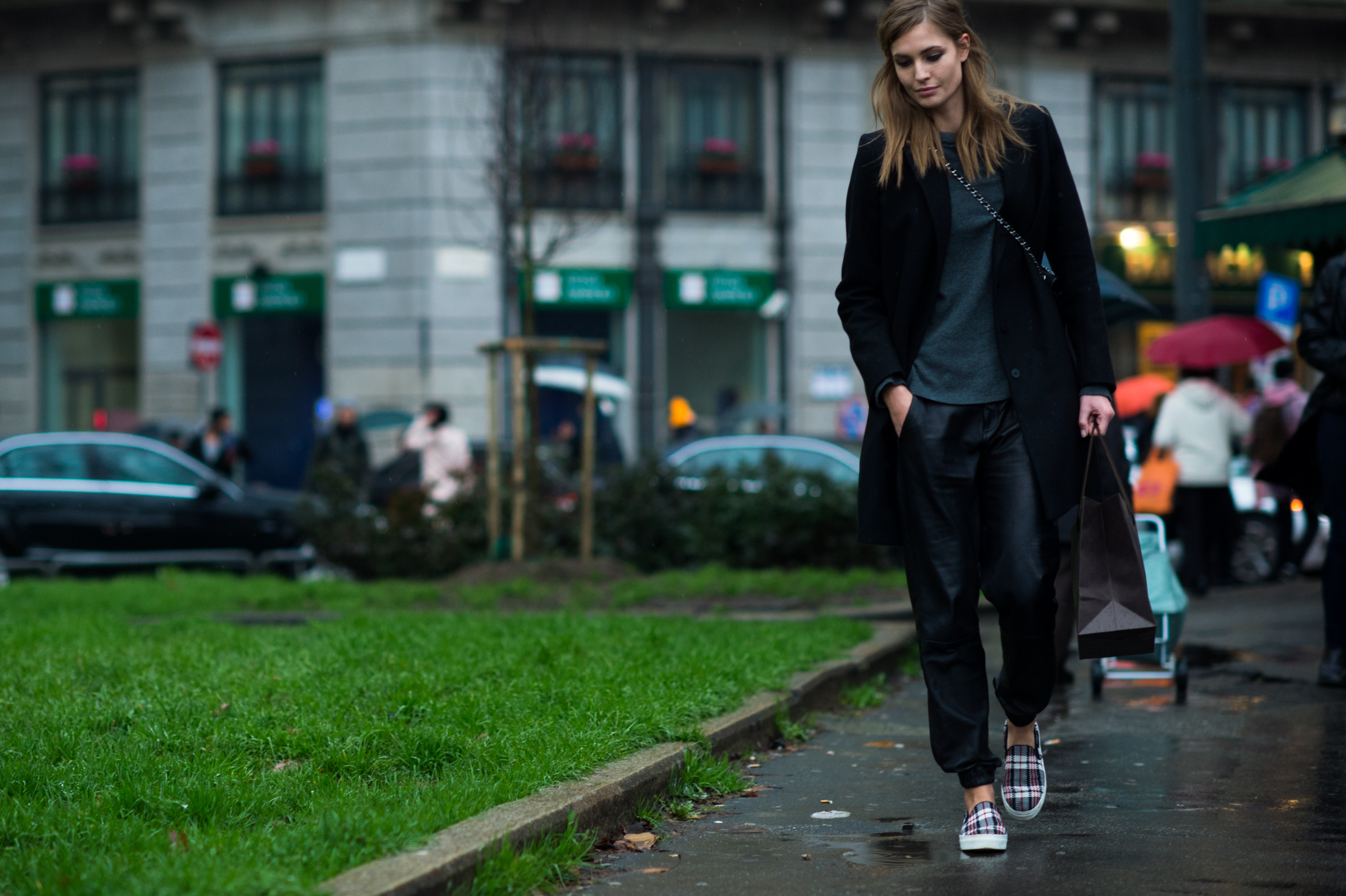Danish model wearing Céline slip-ons