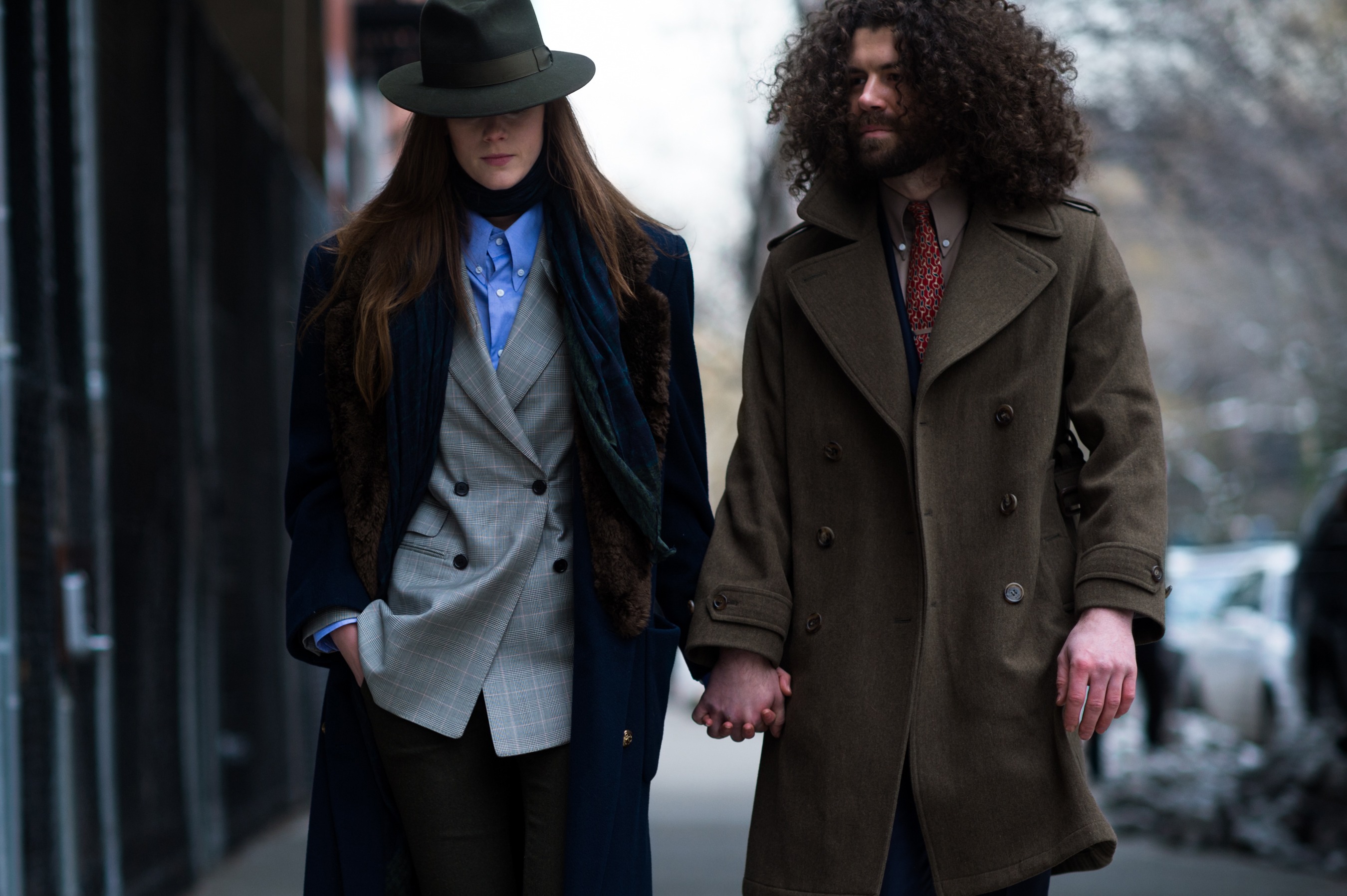 Husband and wife wearing menswear
