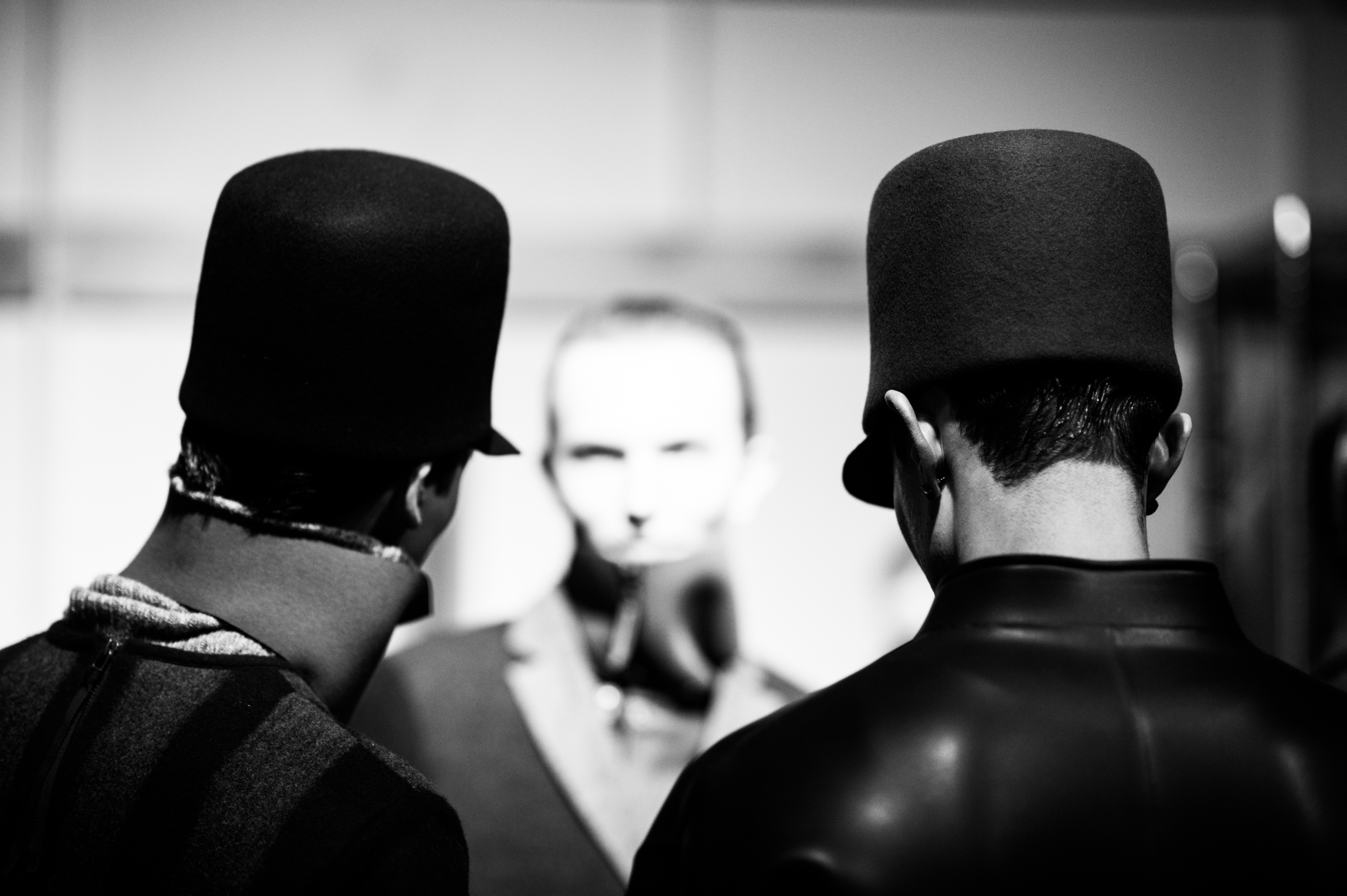 Male models before fashion show