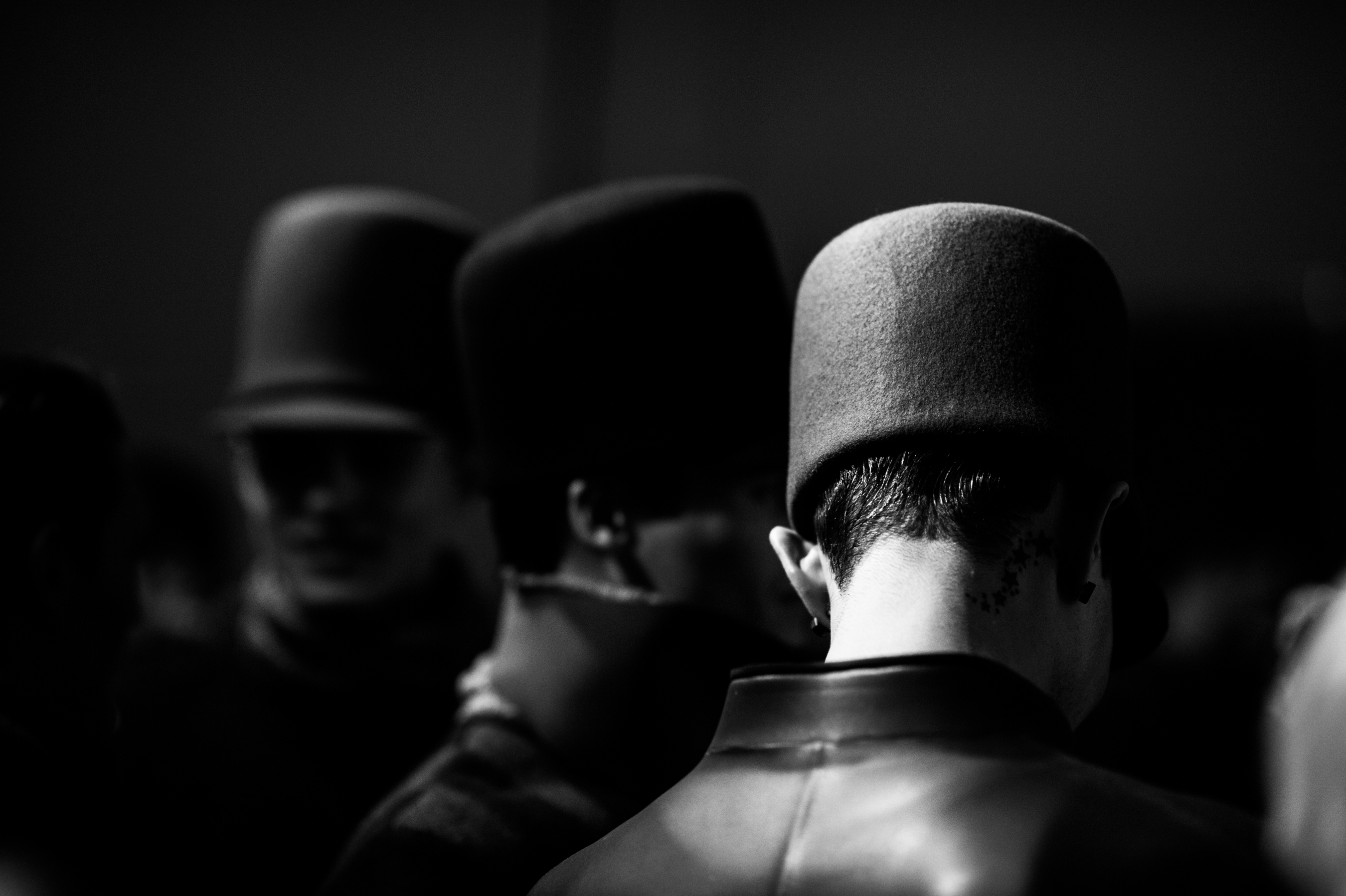 Male models before fashion show