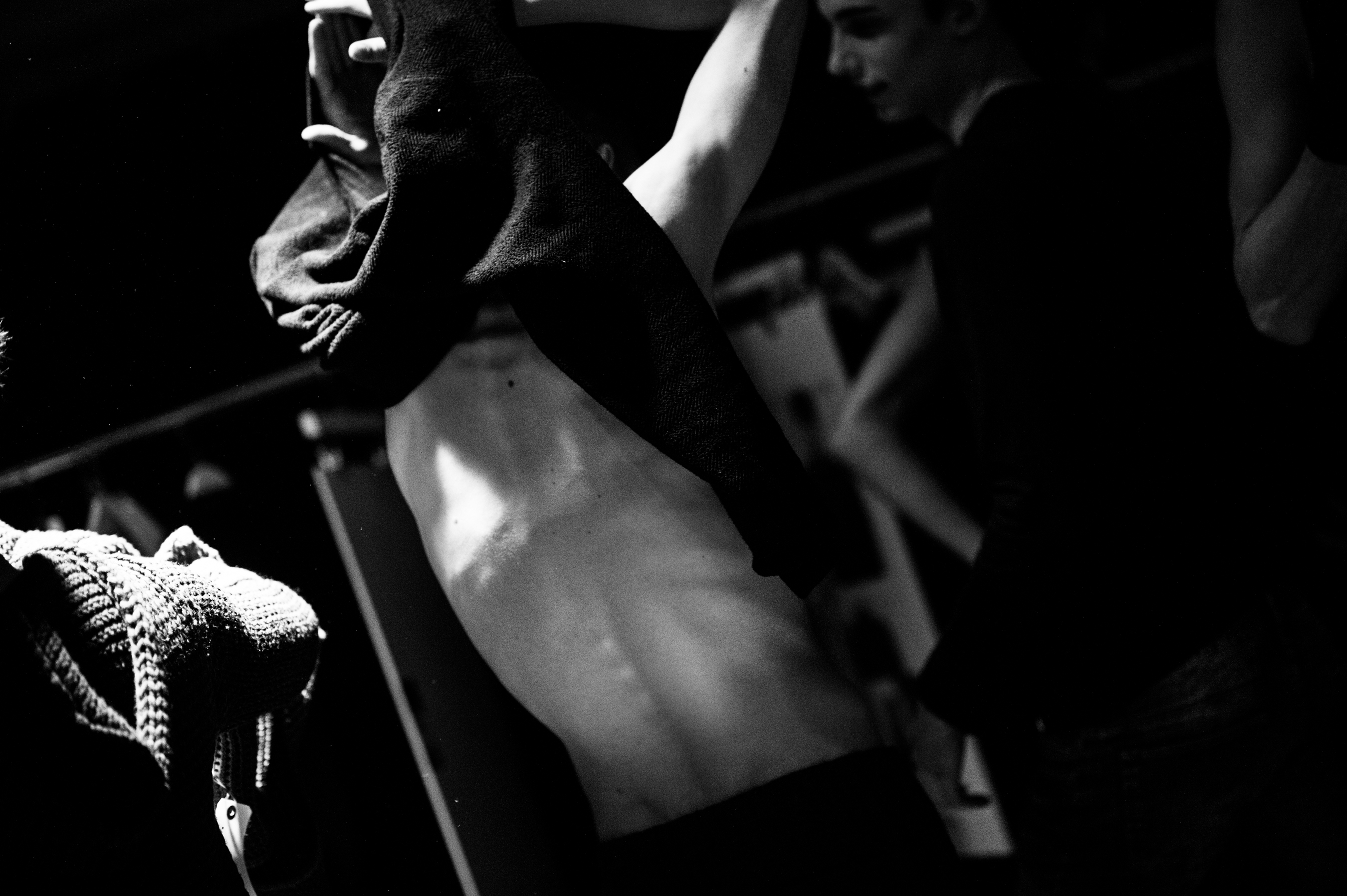 Male model changing his shirt