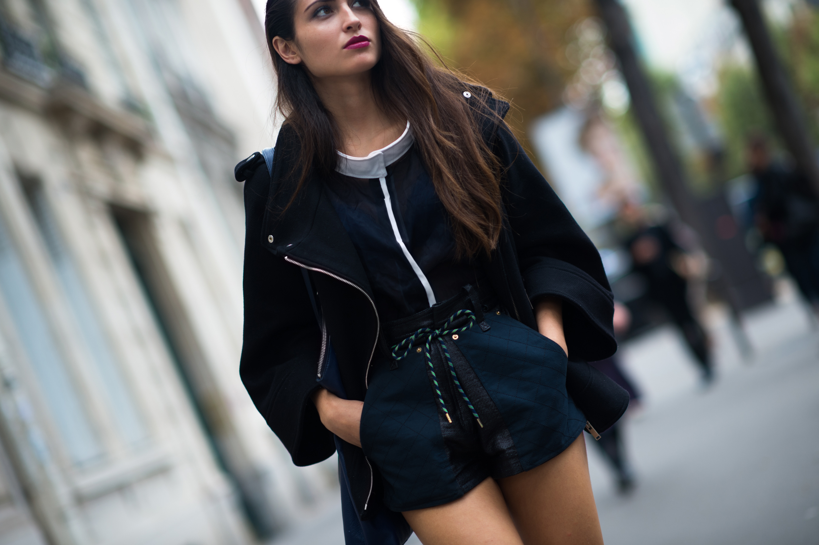 Beautiful girl wearing Kenzo shorts