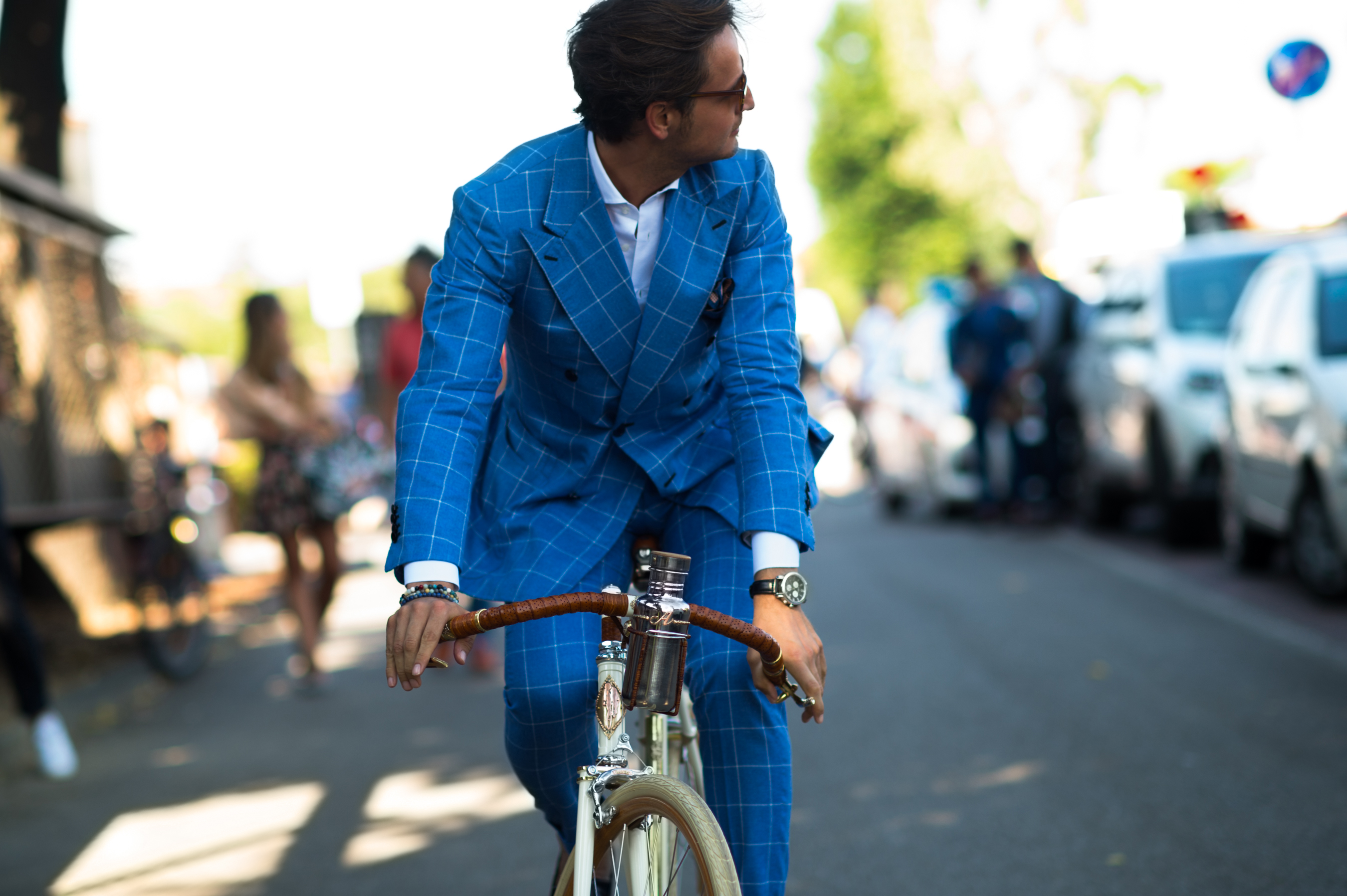 Mr. Raro riding an Ascari Bicycle