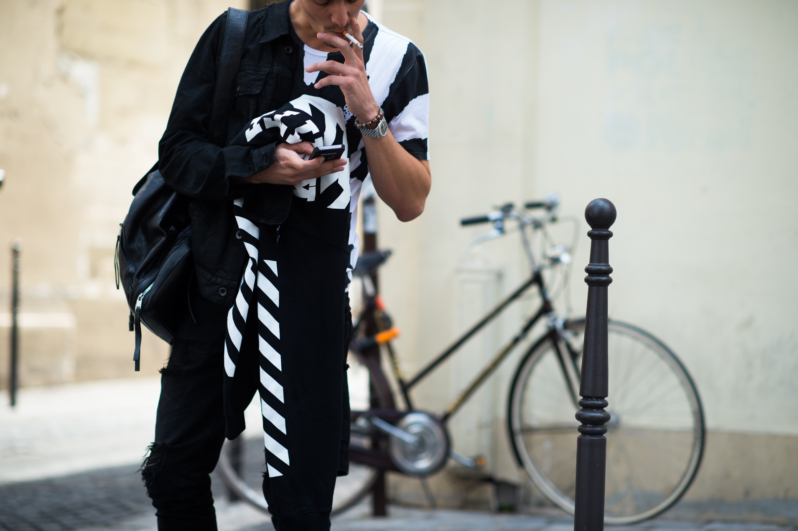 Antonioli buyer wearing Off-White