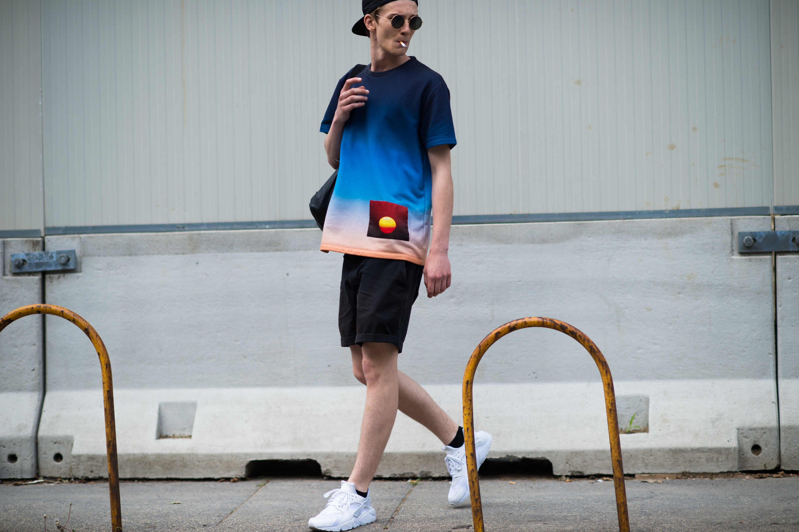 German male model wearing Raf Simons