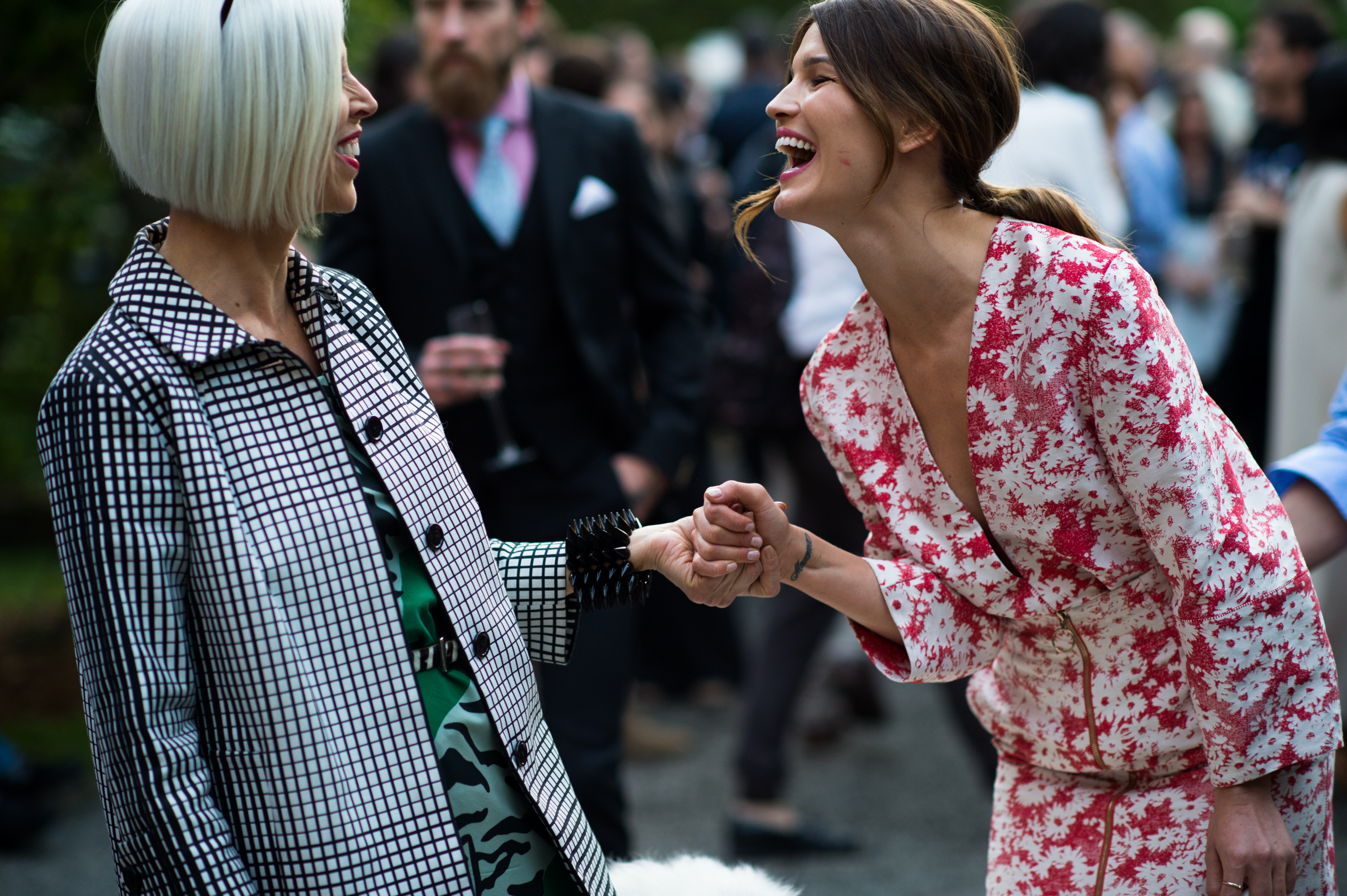 Two women at the a garden party