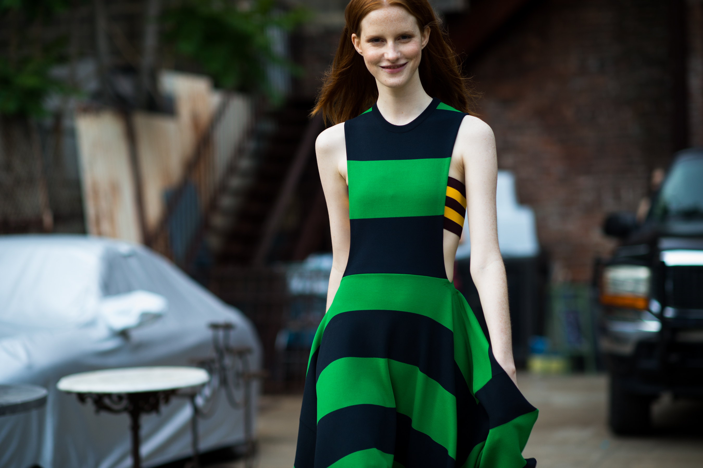 Polish model at a garden party