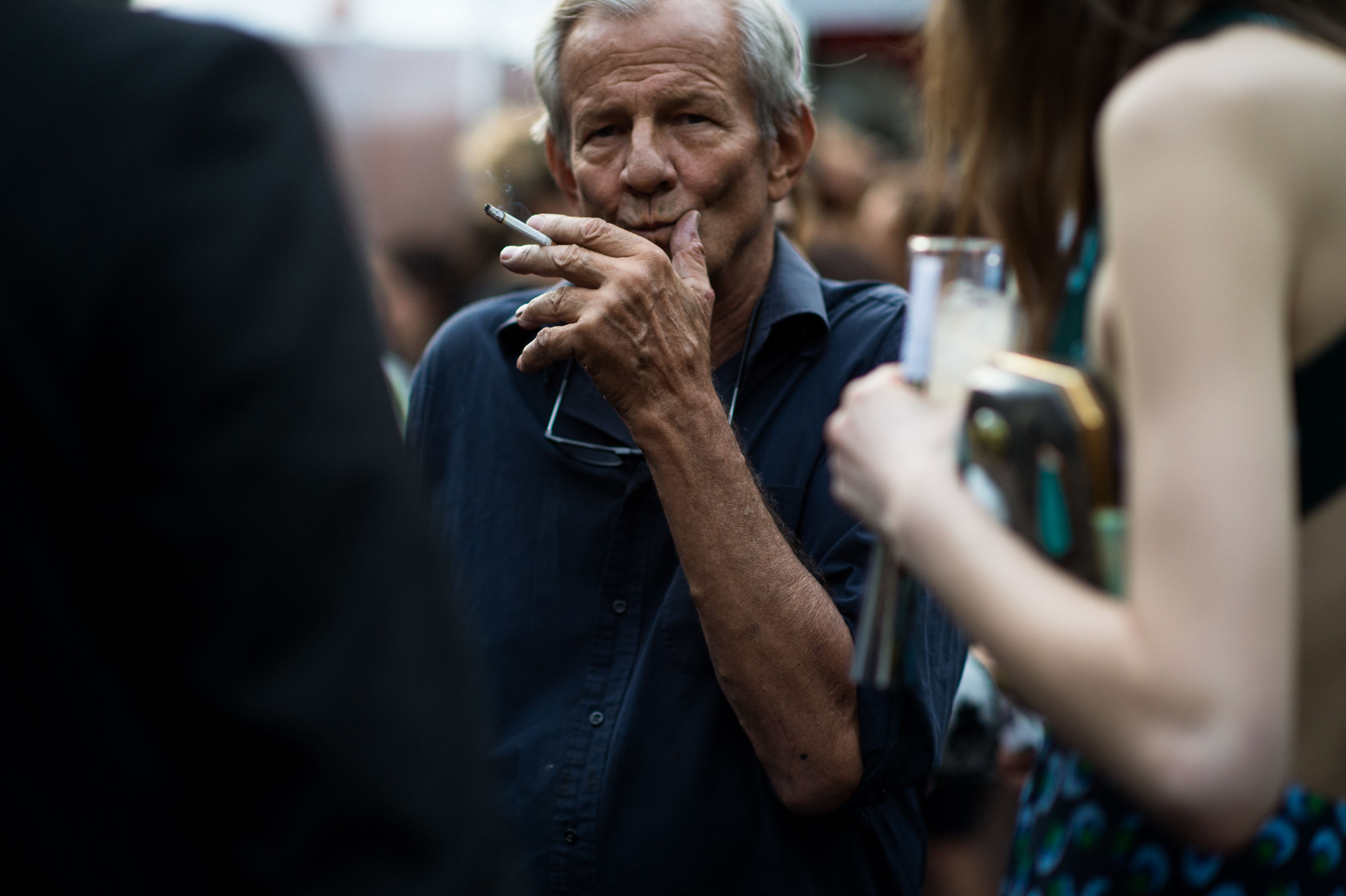 American photographer Peter Beard smoking