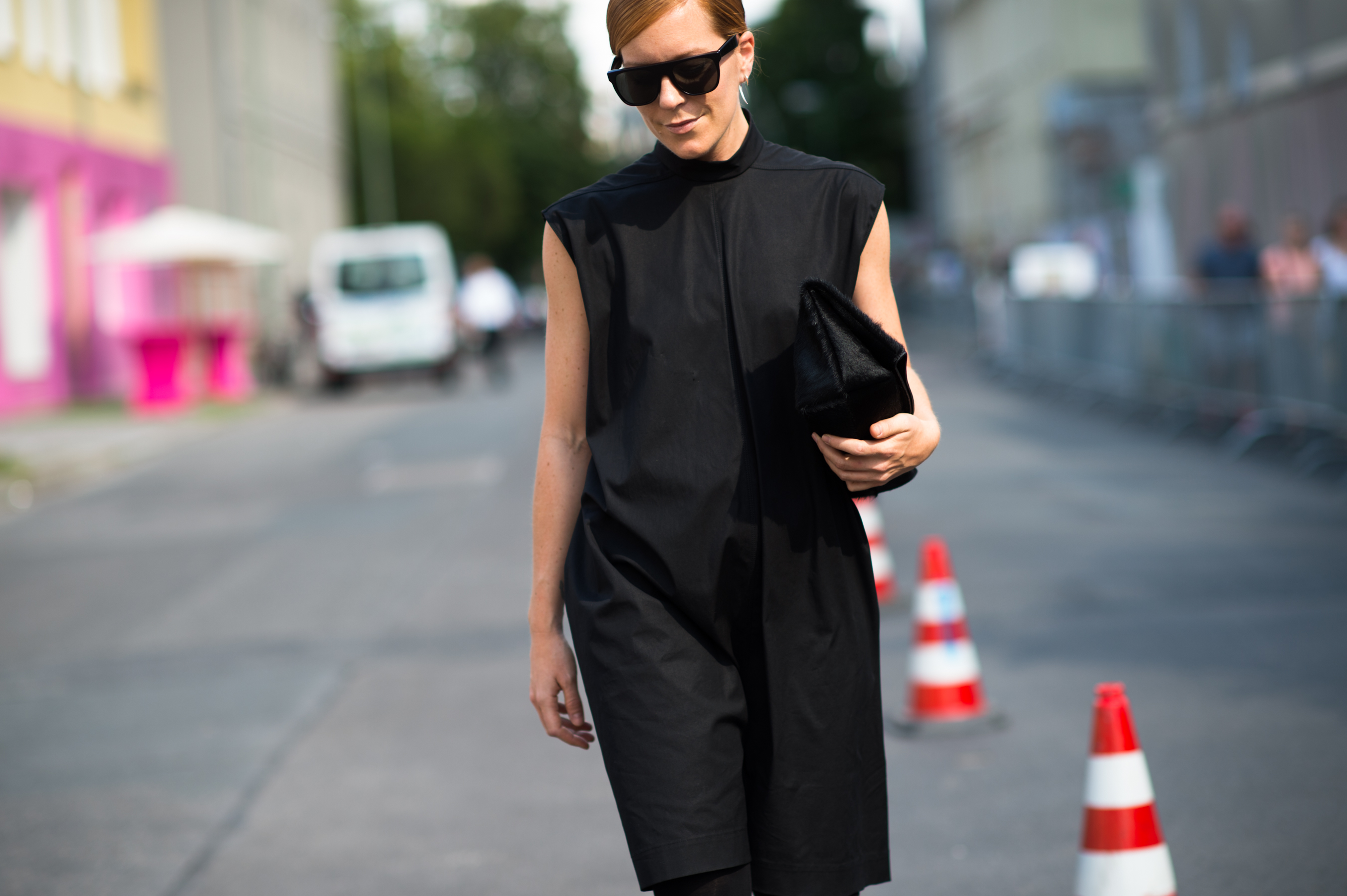 Woman wearing Rick Owens tunic